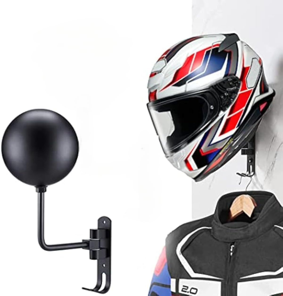 Amazon | Demanca ヘルメットハンガー バイクヘルメットマウント 180度