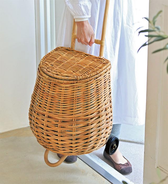 Amazon｜籐ショッピングカート 買い物 かご ラタン 藤 天然素材かご