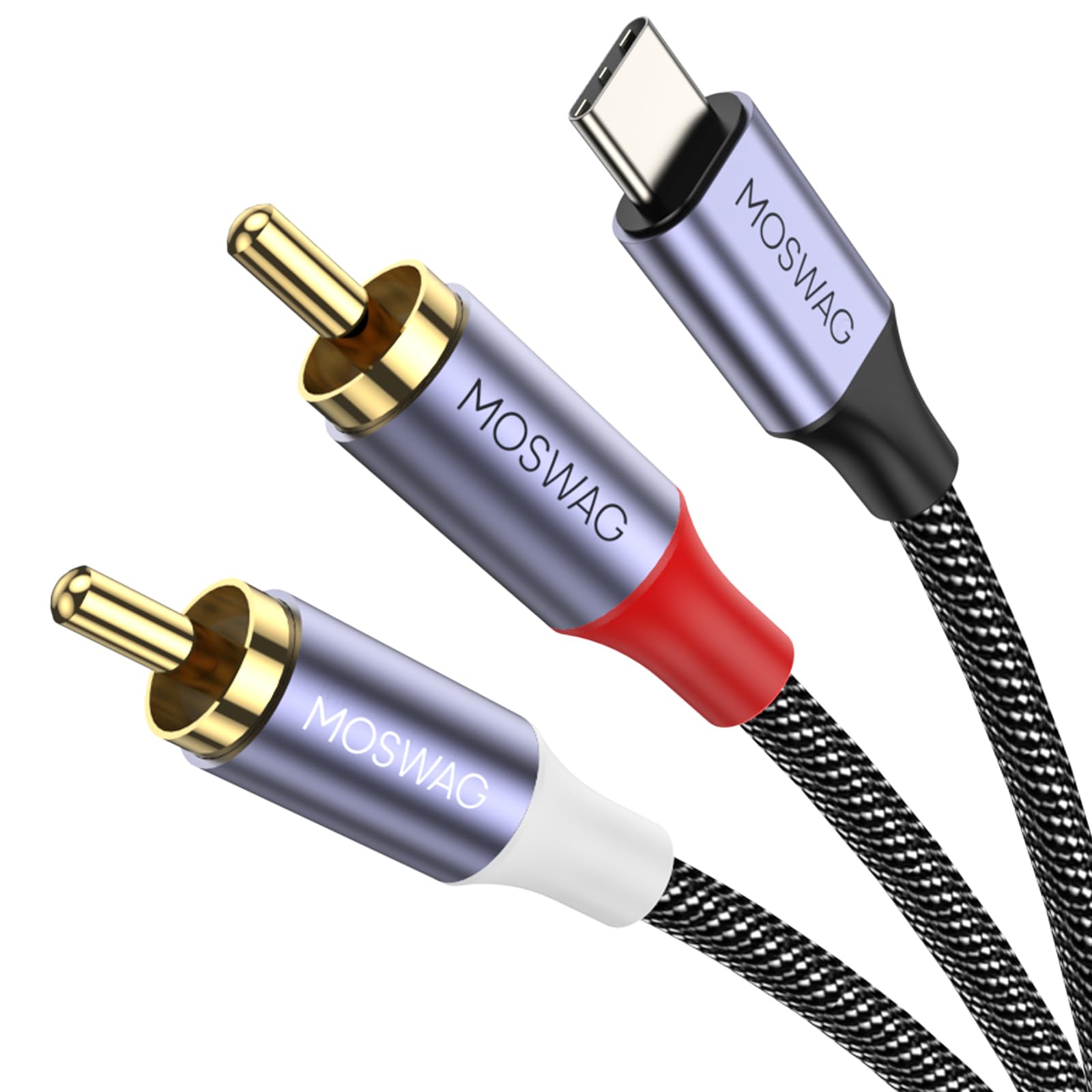 Amazon.com: MOSWAG USB C to 2 RCA Audio Cable 3.3FT, Type C to 2
