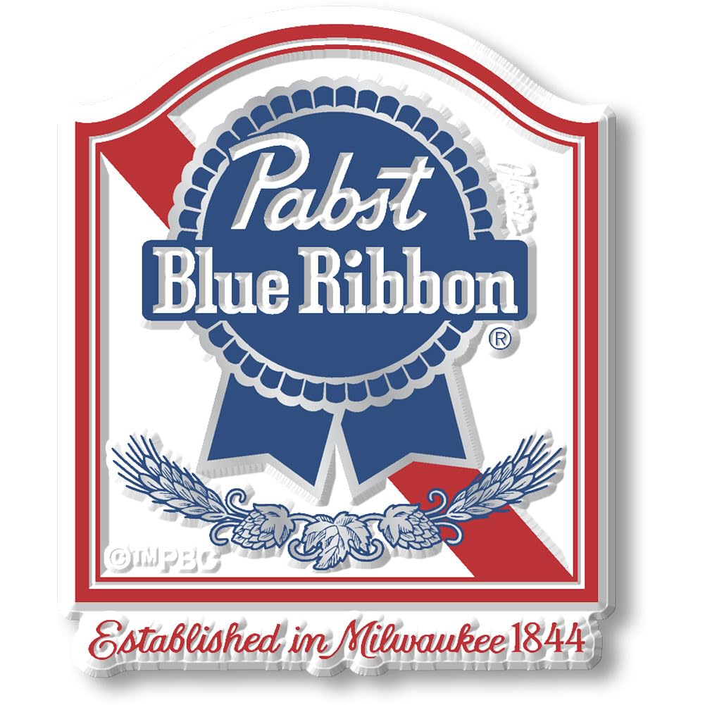 Amazon.com: Pabst Blue Ribbon Beer Logo Magnet by Classic Magnets