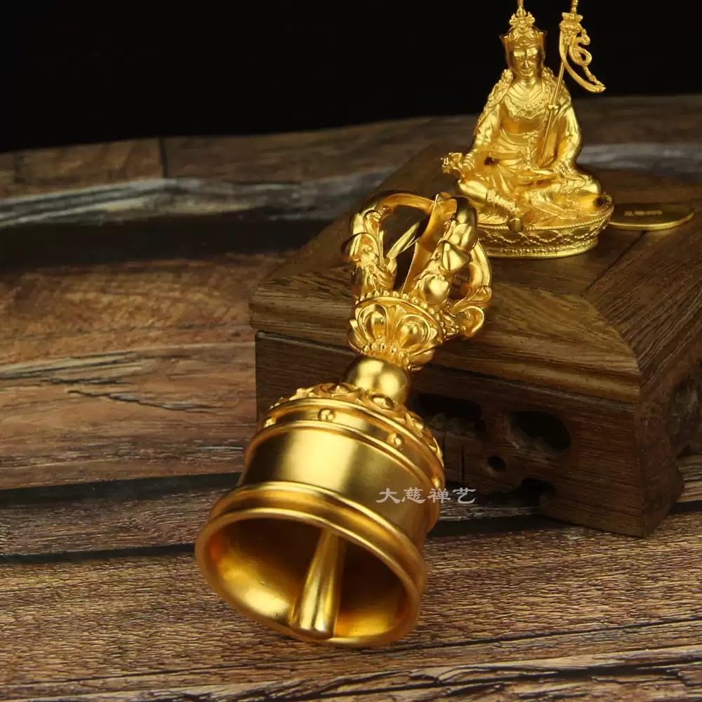 Amazon.co.jp: 「純銀製・金剛鈴」 純銀製24金鍍金 五鈷鈴 高さ9cm