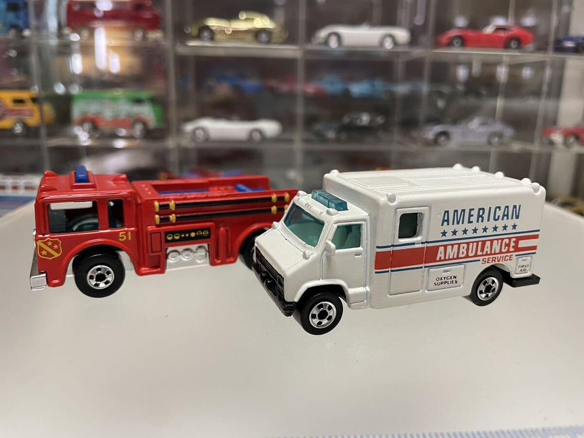 Amazon.co.jp: ビンテージトイ マテル ミニカ アメリカン消防車 救急車