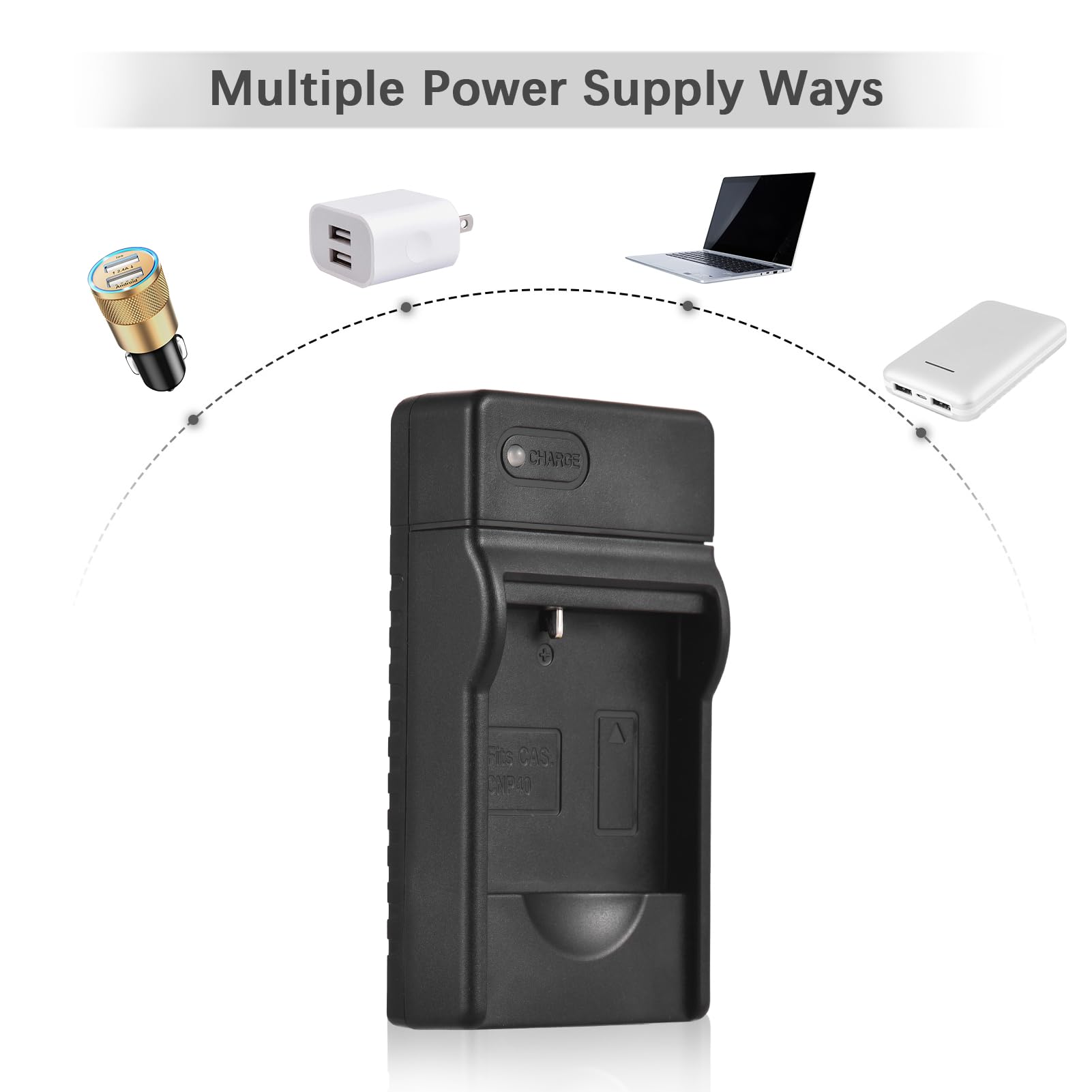 Amazon | NP-40 バッテリー充電器 LED インジケーター Type-C ポート