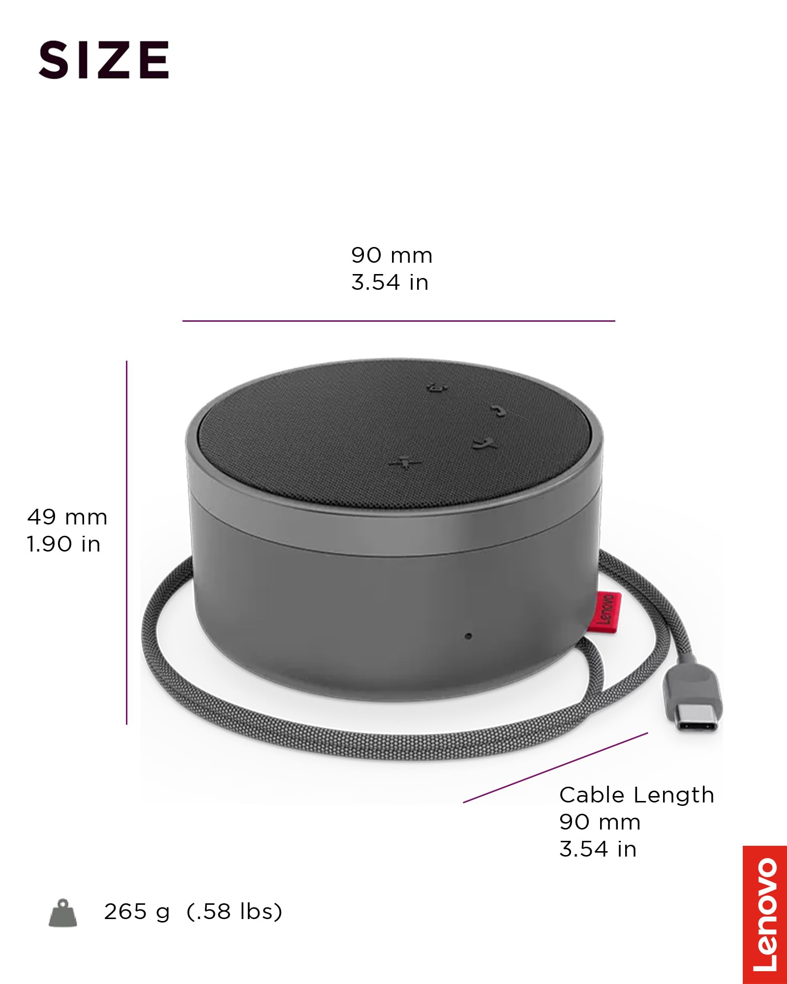 Amazon.co.jp: Lenovo Go 有線スピーカーフォン - 全方向マイク