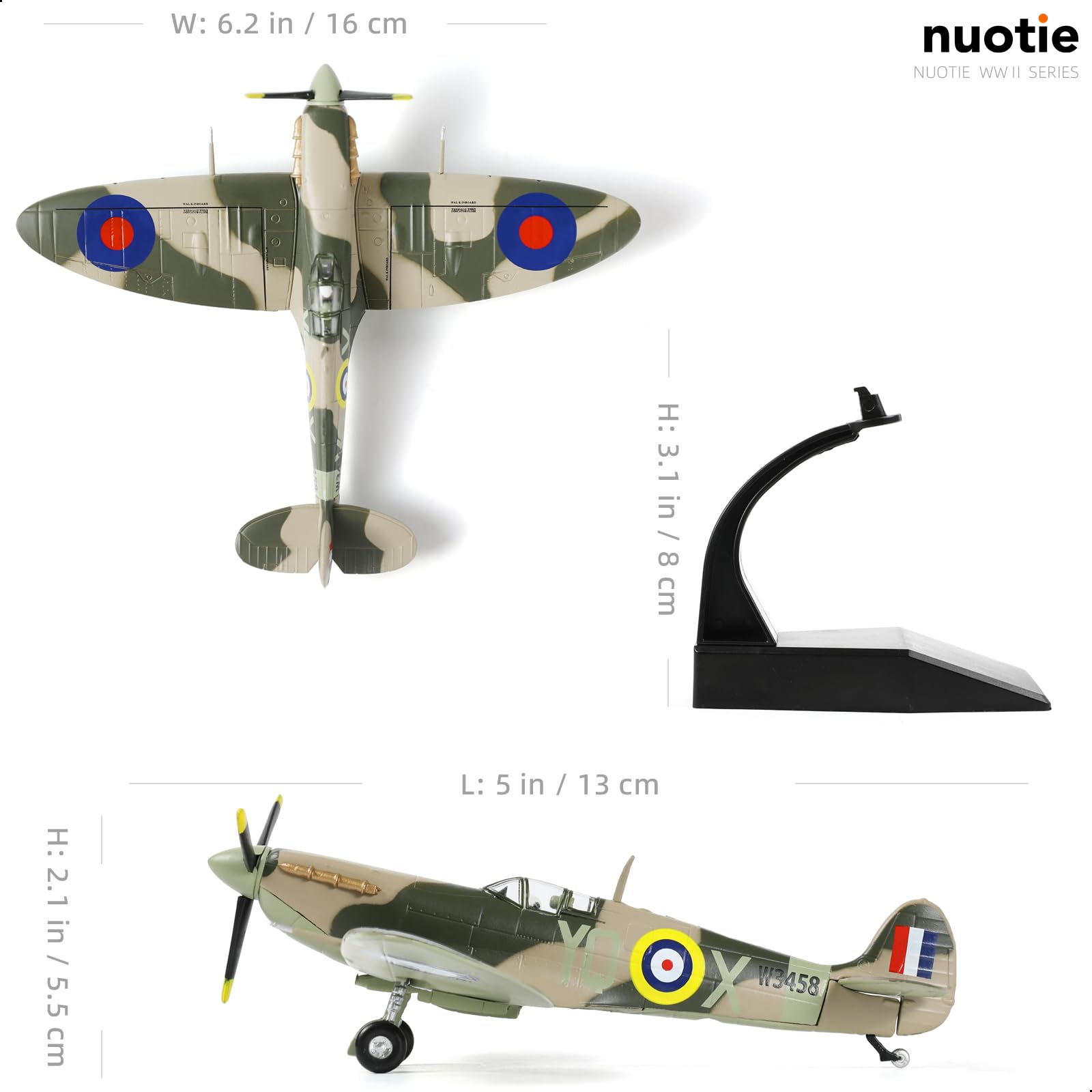 Amazon.co.jp: NUOTIE 1/72 スピットファイア金属戦闘機モデル完成品