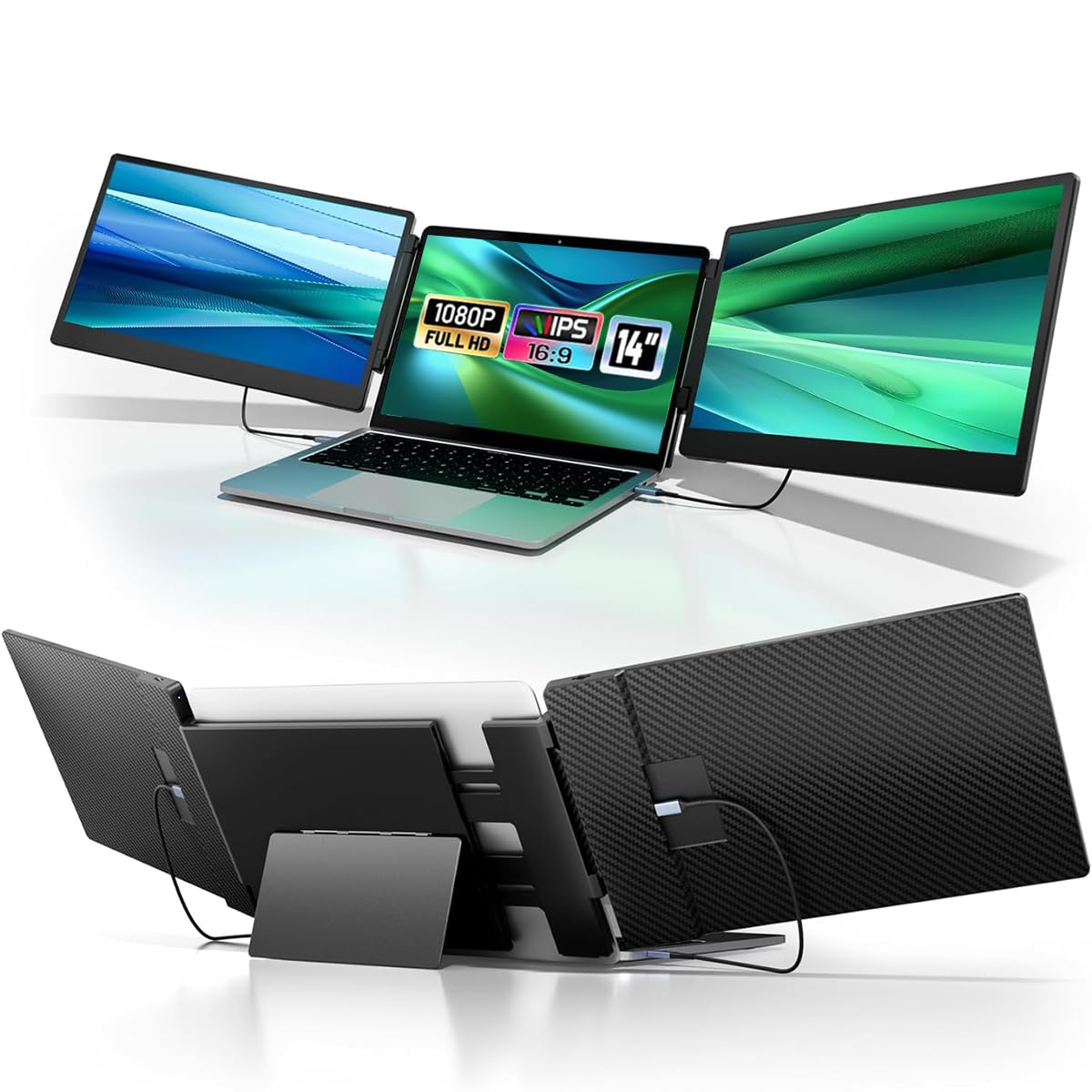 Amazon.co.jp: 15.6インチ デュアルディスプレイ ダブルモニター