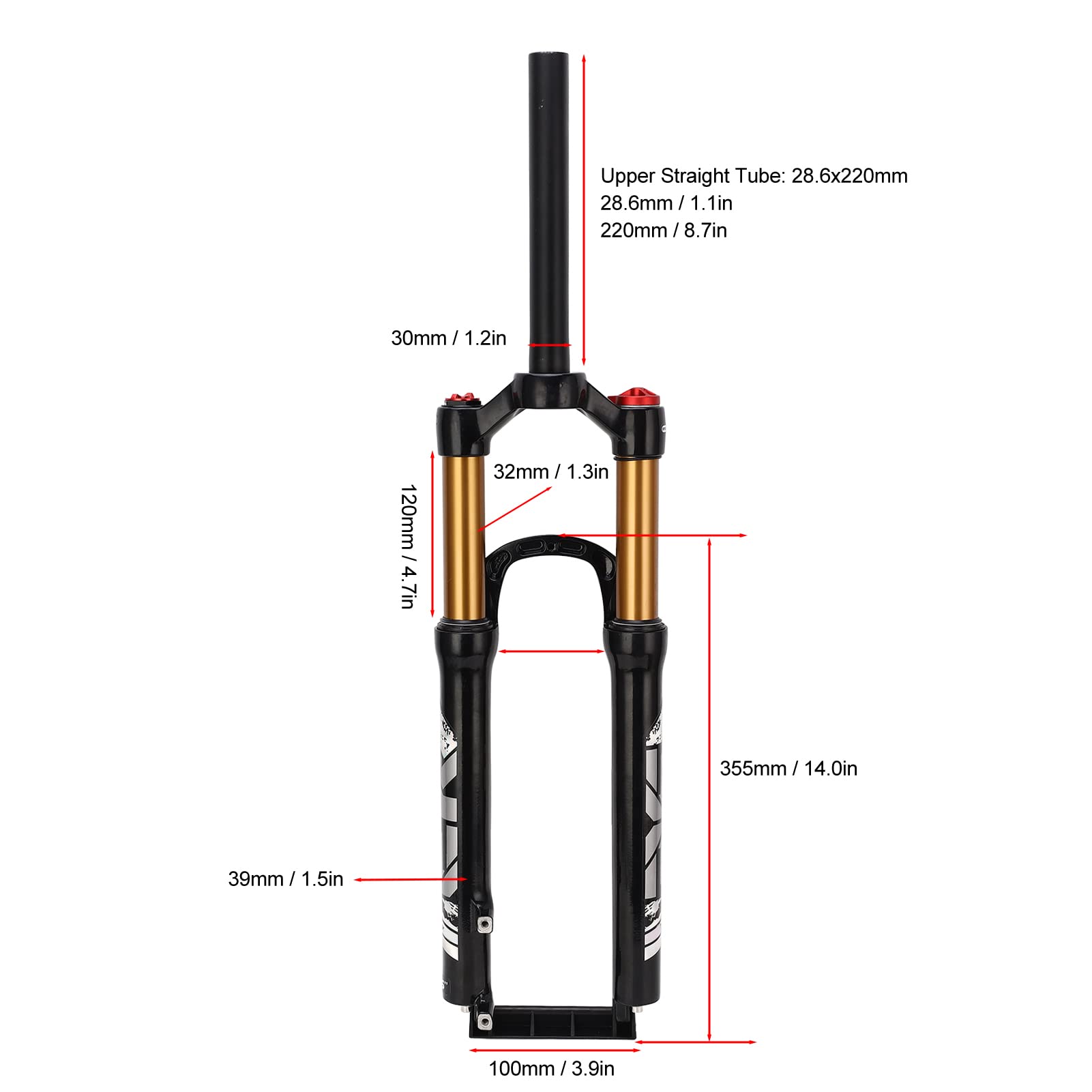 Amazon | 120mmストロークマウンテンバイクフロントフォーク26インチ