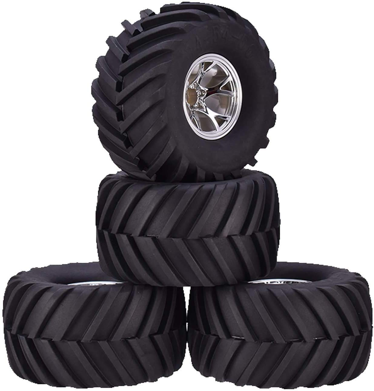 Amazon | WONFAST 4個 1/10 RC モンスタートラックホイールとタイヤ