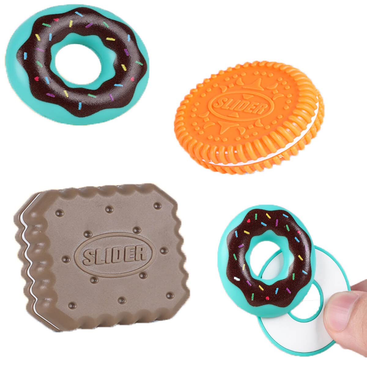 Amazon | マグネット式フィジェットトイ 食品型 プッシュカード フィ