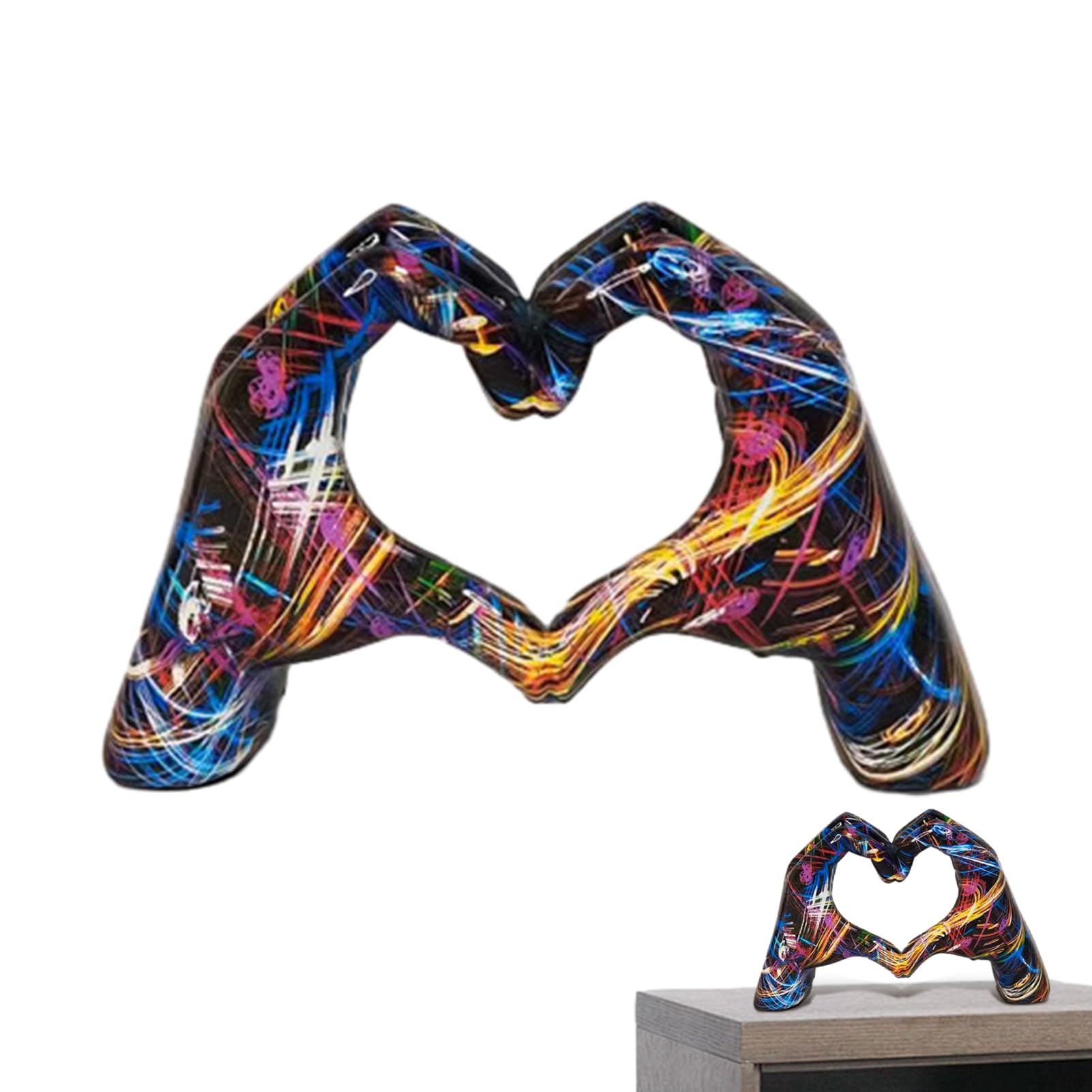 Amazon.co.jp: ジェスチャーハートアート、愛の手のシンボル像、ハート