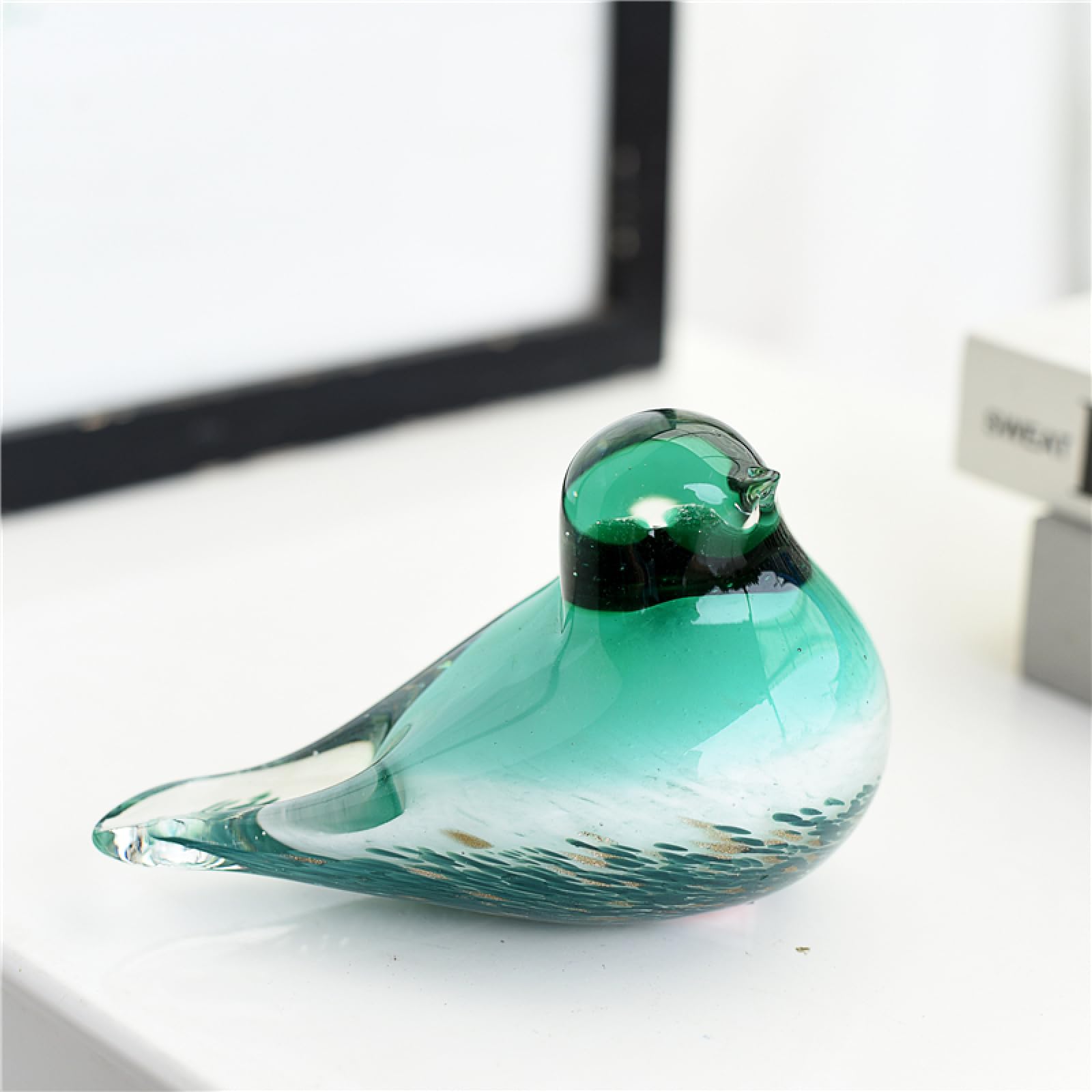 Amazon.co.jp: 色釉アート グリーンアヒル スズメ 鳩 ツバメ 鳥 ガラス