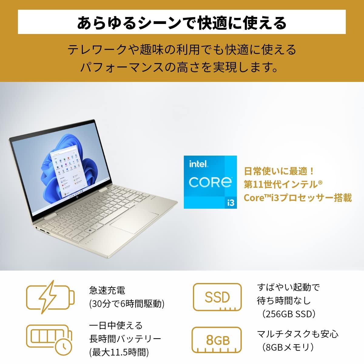 Amazon.co.jp: HP ノートパソコン 即納モデル HP ENVY x360 13-bd0000