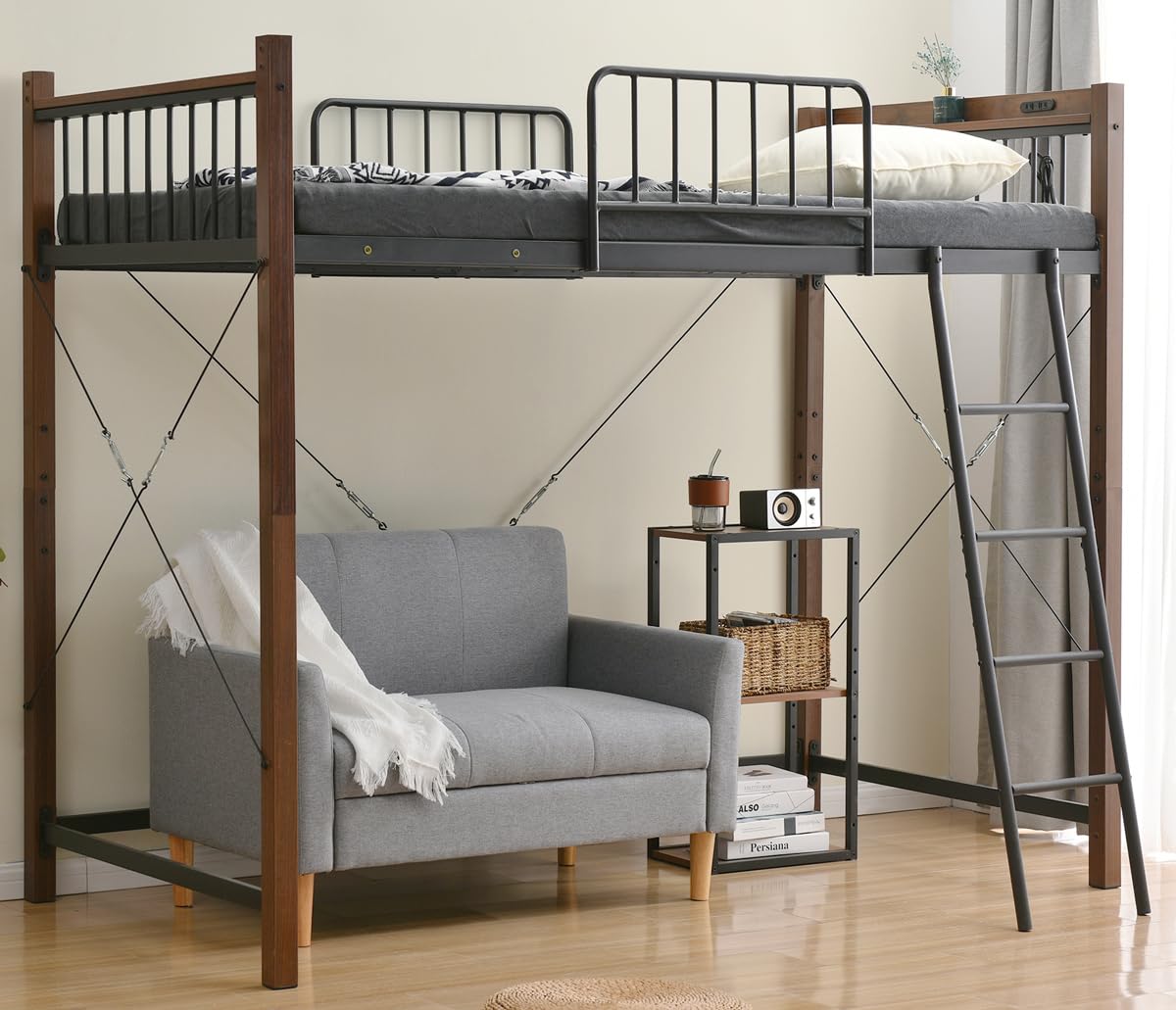 モモナチュラル nico loft bed ロフトベッドはしご付 モモナチュラル
