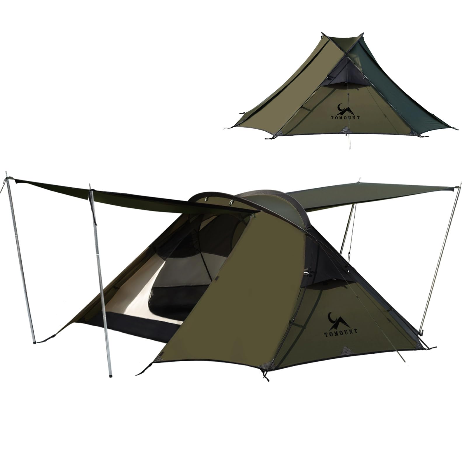 Amazon.co.jp: TOMOUNT テント 2人用 軽量テント 20Dナイロン 2.4KG