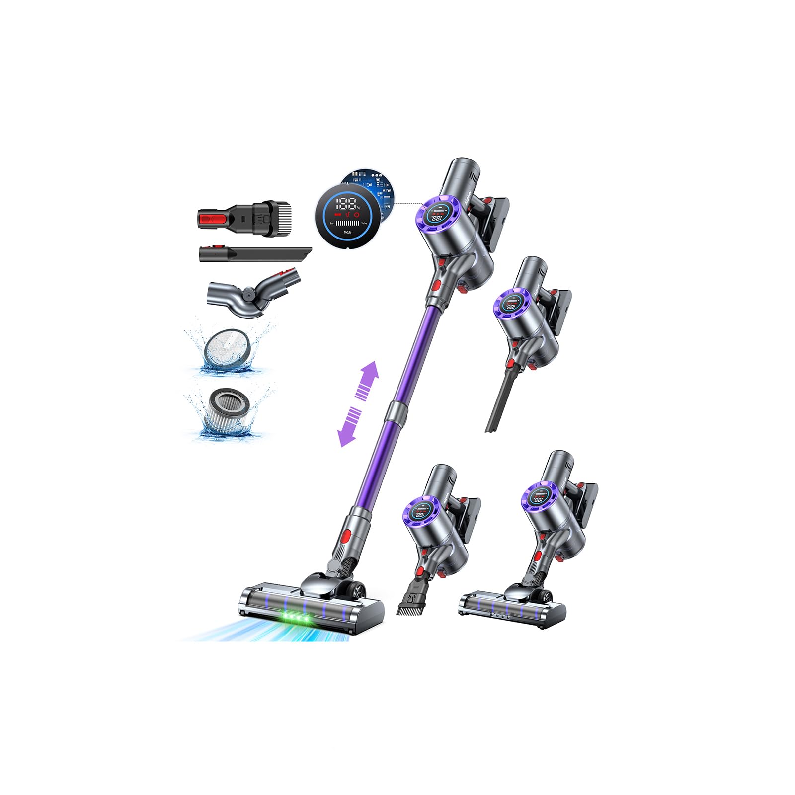 Amazon | 掃除機 コードレス【85KPa超強吸引&60分連続稼働&自立式&次