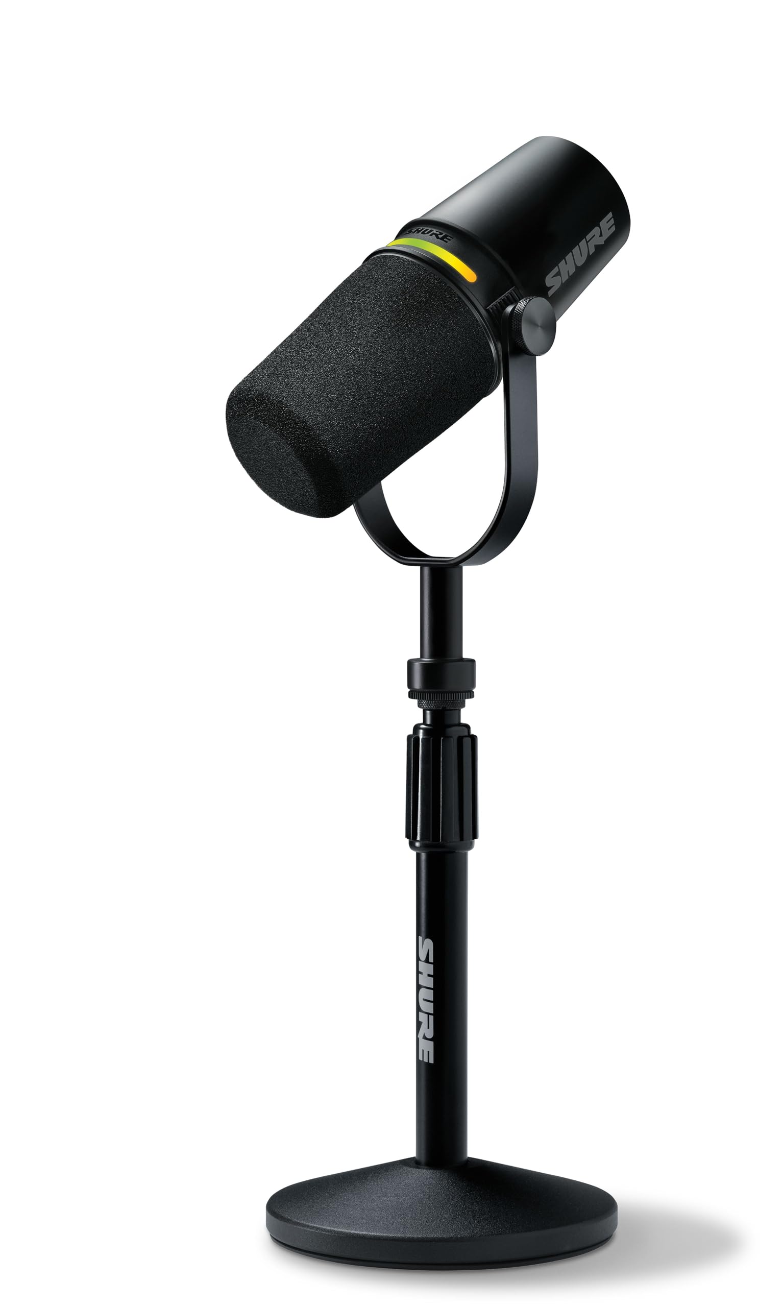 Shure MV7+ Podcast Dynamic Microphone with Stand – OBS Certified