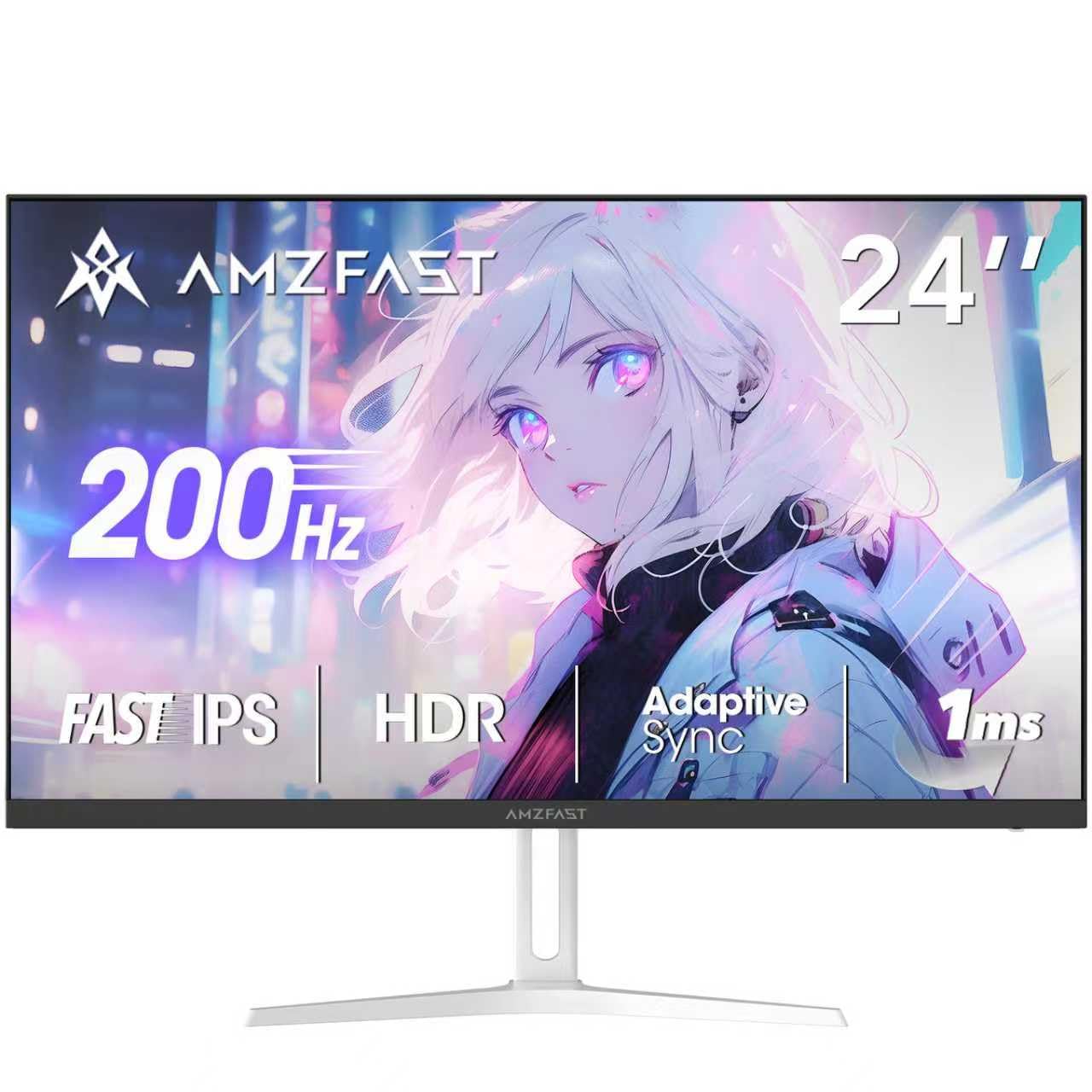Amazon.co.jp: Amzfast 24インチ ゲーミングモニター白 200Hz/1ms MPRT