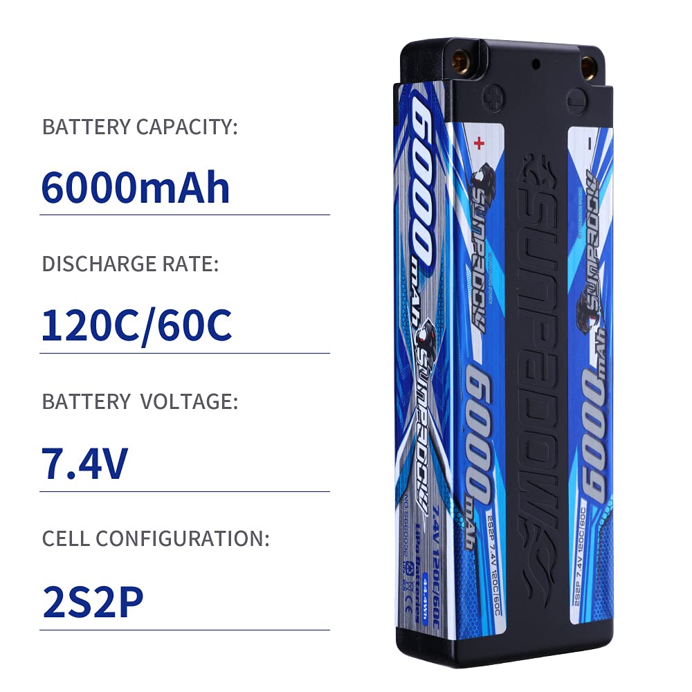 Amazon.co.jp: SUNPADOW 2S 7.4V 120C 6000mAhハードケースRC リポ