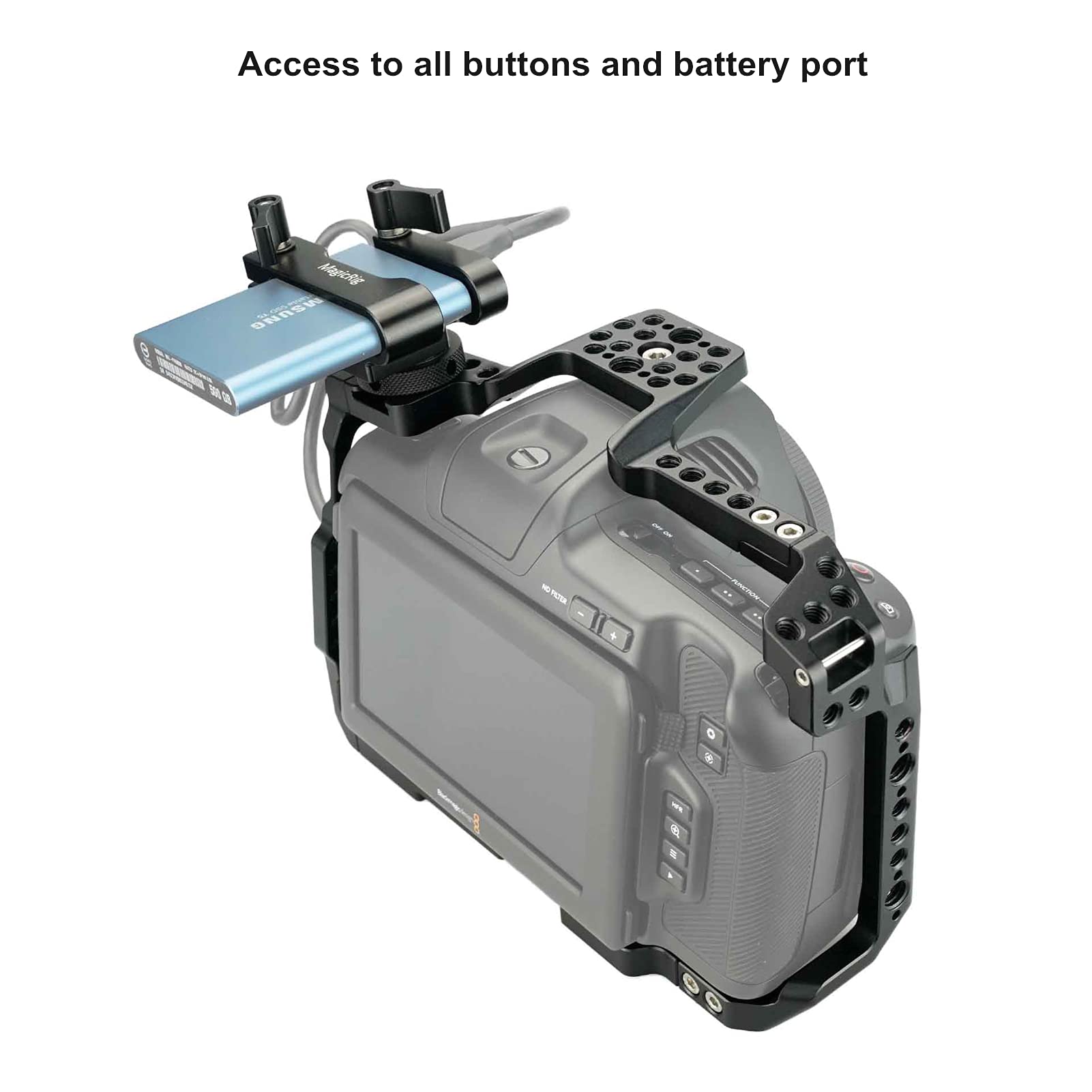 Amazon.com : MAGICRIG BMPCC 6K Pro / G2 Cage with T5 SSD Mount for