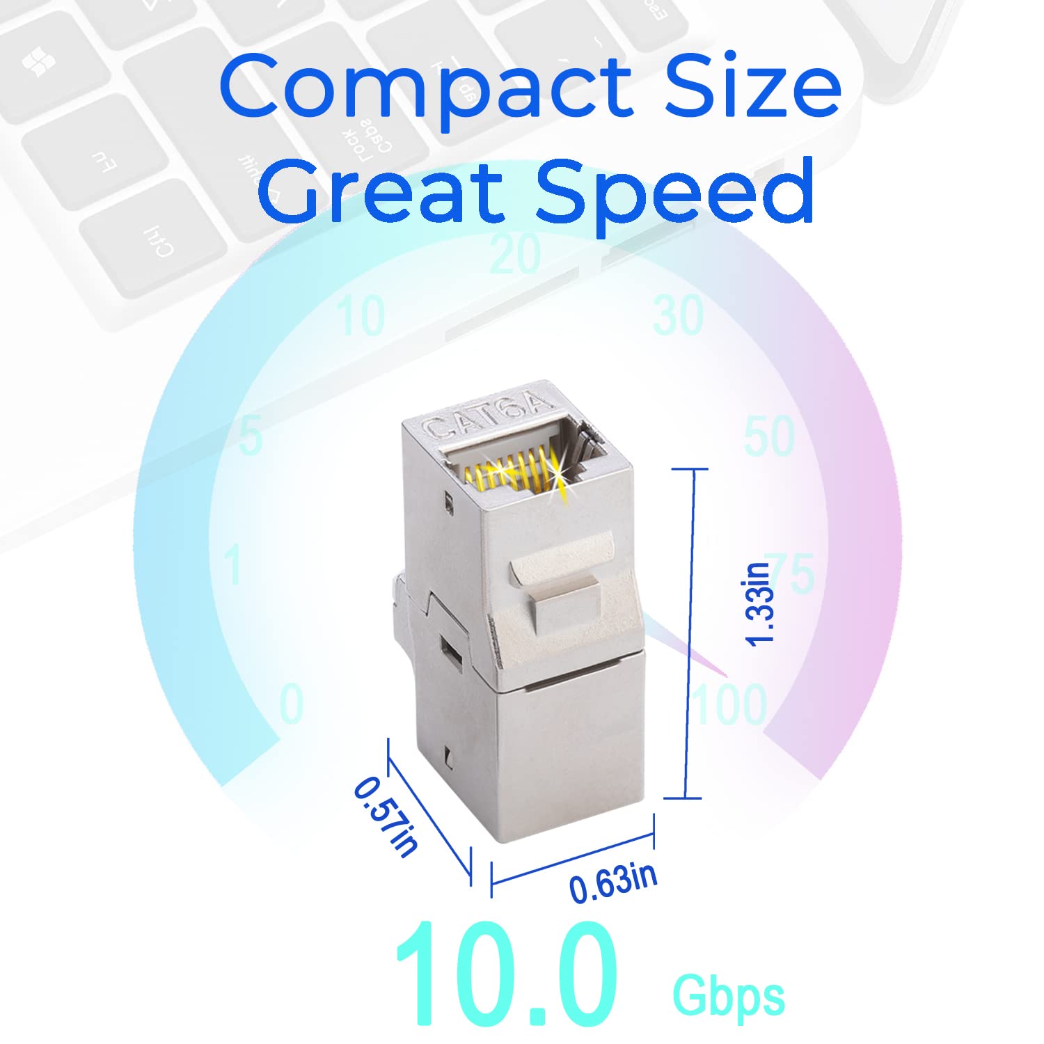 キーストーンカプラー 25個パック メス-メス Cat6キーストーンジャック