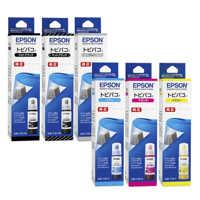 Amazon.co.jp: 【純正品6色】 エプソン (トビバコ) インクタンク 純正