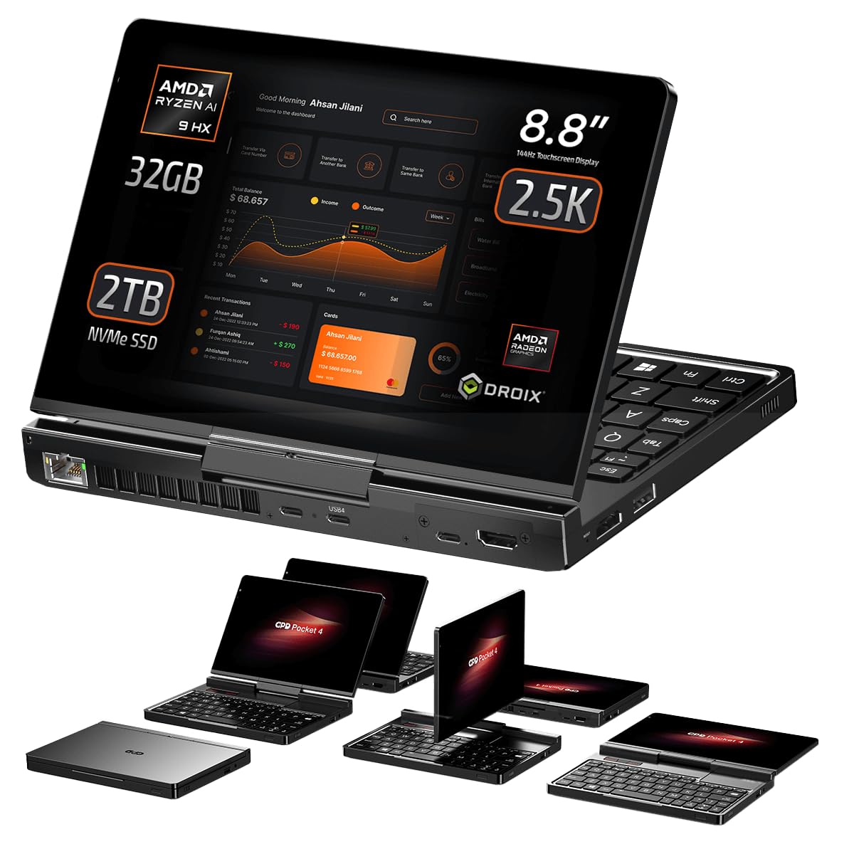 Amazon.com : GPD Pocket 4: Mini Laptop with AMD Ryzen AI 9 HX 370