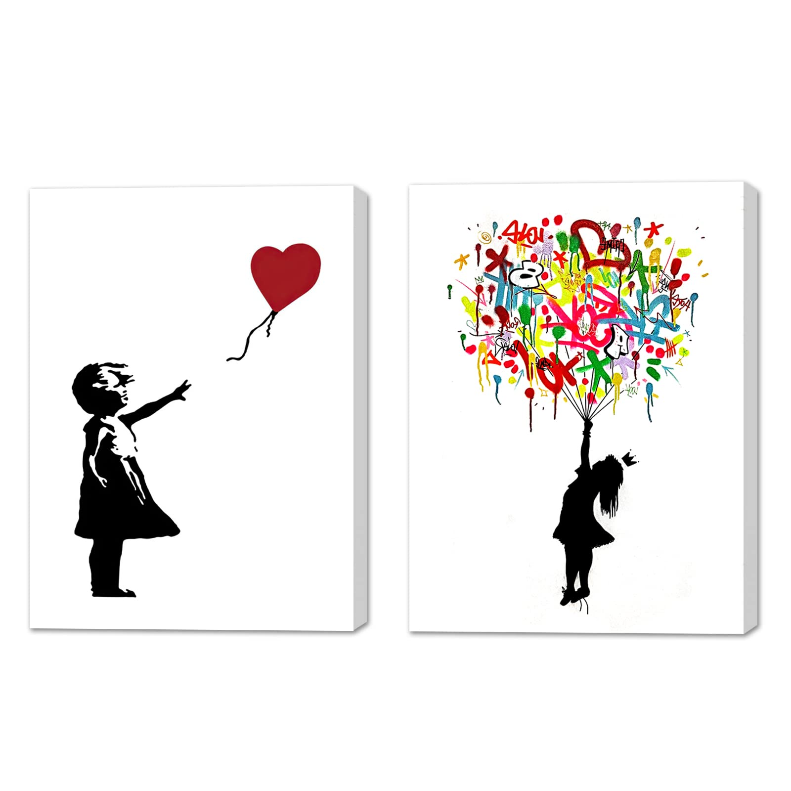 Amazon.co.jp: 絵画 『赤い風船と少女』 バンクシー ポスター アート