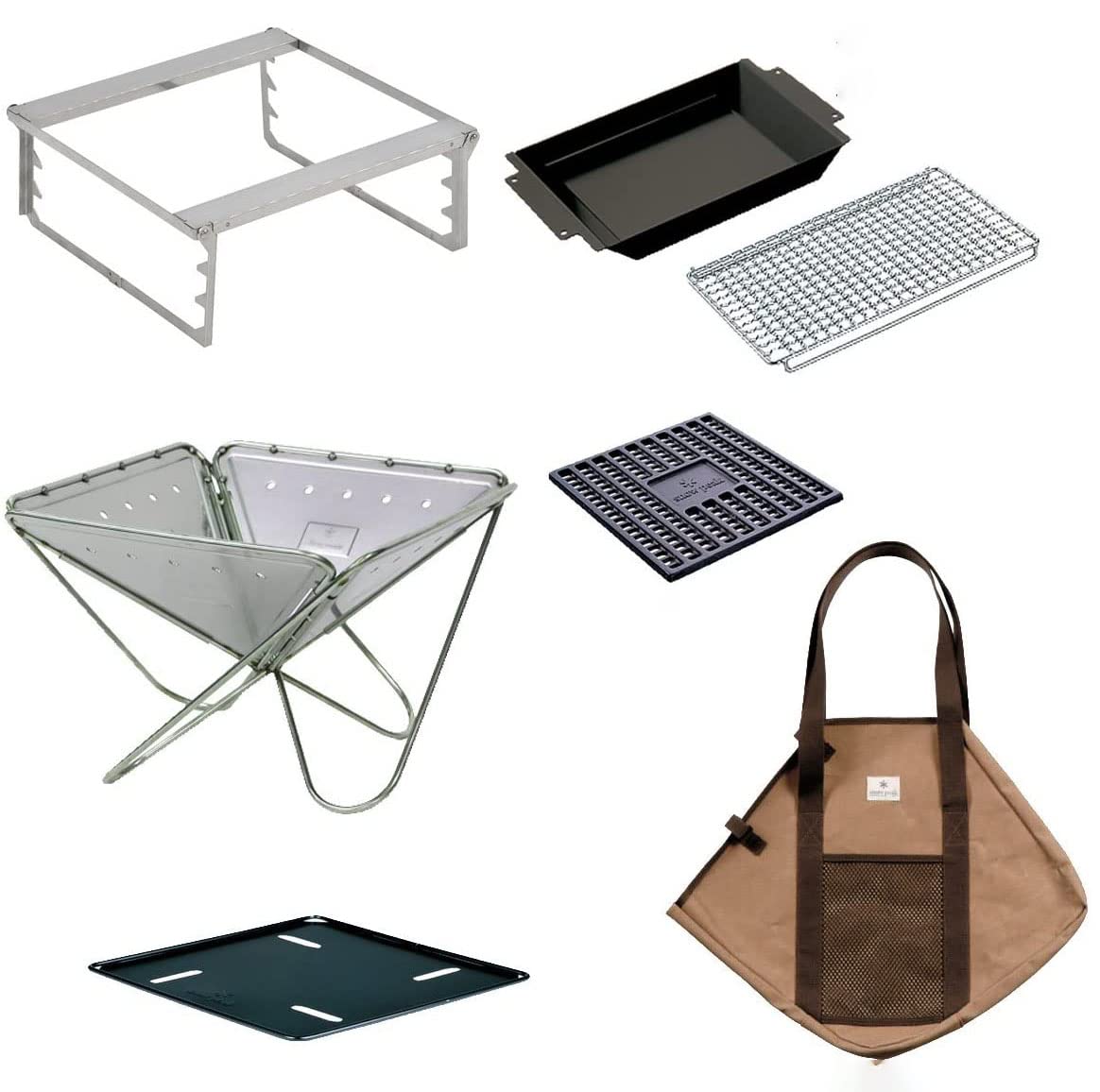 Amazon | snowpeak 焚火台L ハーフ焼網＋ハーフ鉄板 7点セット | Snow