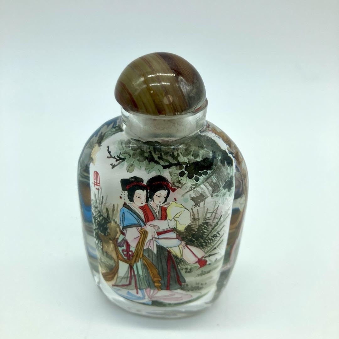 Amazon.co.jp: 鼻煙壺 中国伝統工芸品 内絵ガラス瓶 硝子製嗅ぎタバコ