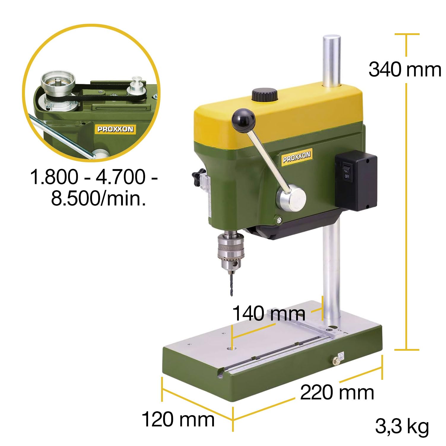 Amazon | プロクソン(PROXXON) テーブルドリル 小型卓上ボール盤 【3段