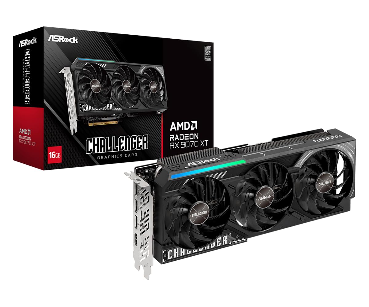 Amazon.com: ASRock Radeon RX 9070 XT Challenger 16GB OC Graphics