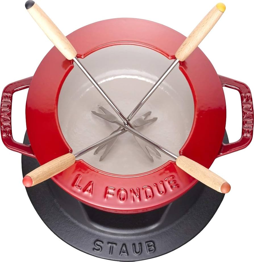 Amazon.com: STAUB Cast Iron Fondue Set with 4 Fondue Forks for