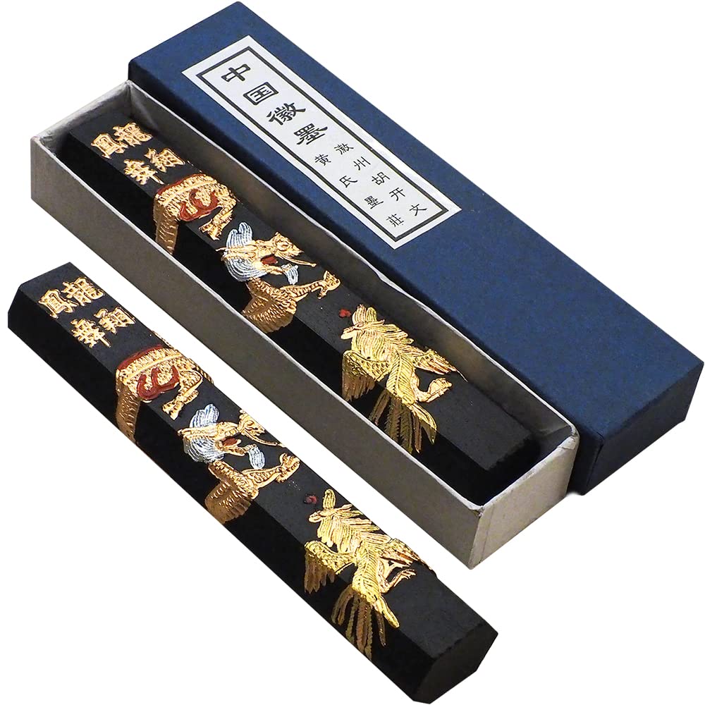 Amazon | 【LOVE MIYABI】 唐墨 龍翔鳳舞 二両×二丁セット 錦箱入 松煙