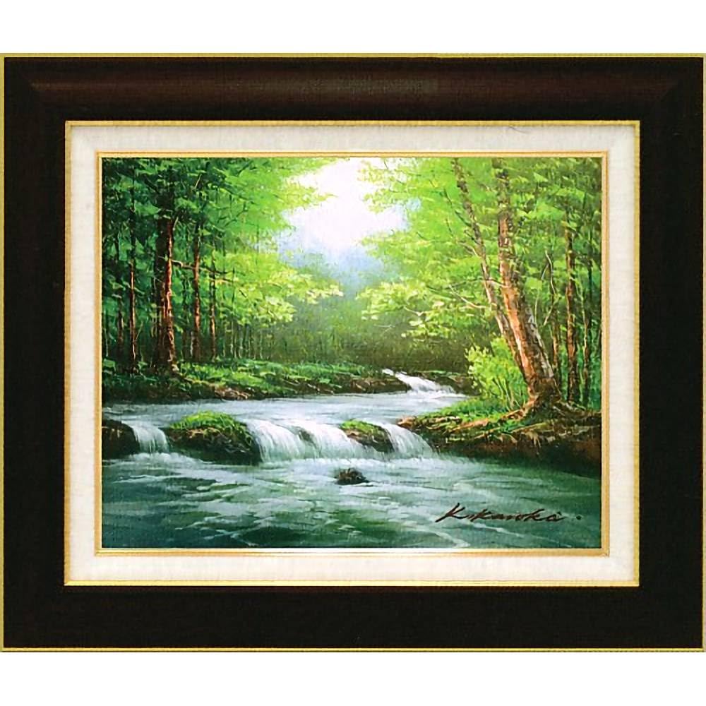 Amazon.co.jp: 黒木啓 奥入瀬1 F10号 受注制作 油彩画 油絵 風景画