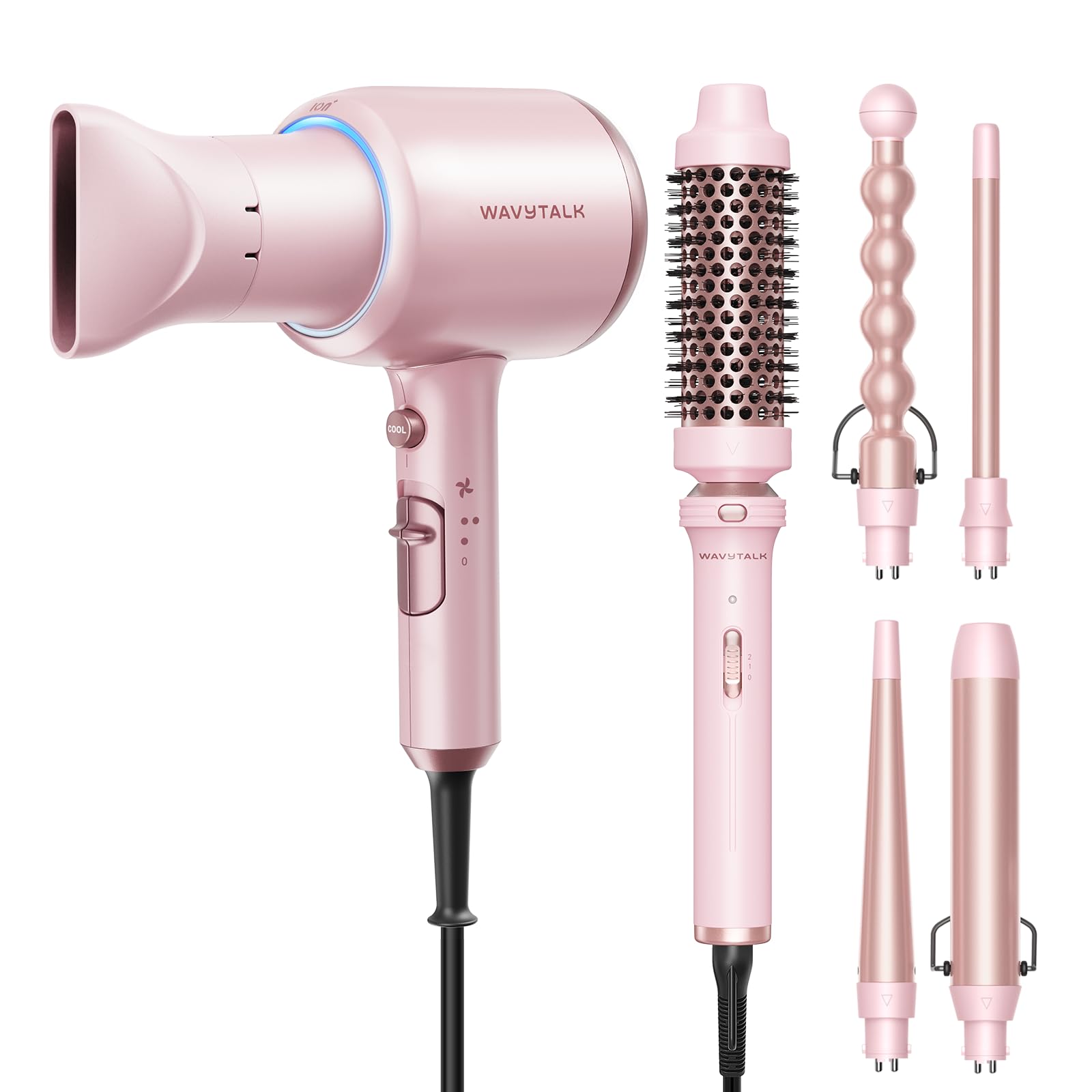 Amazon.com : Wavytalk Blown Away onic Hair Dryer Pink and 5 in 1