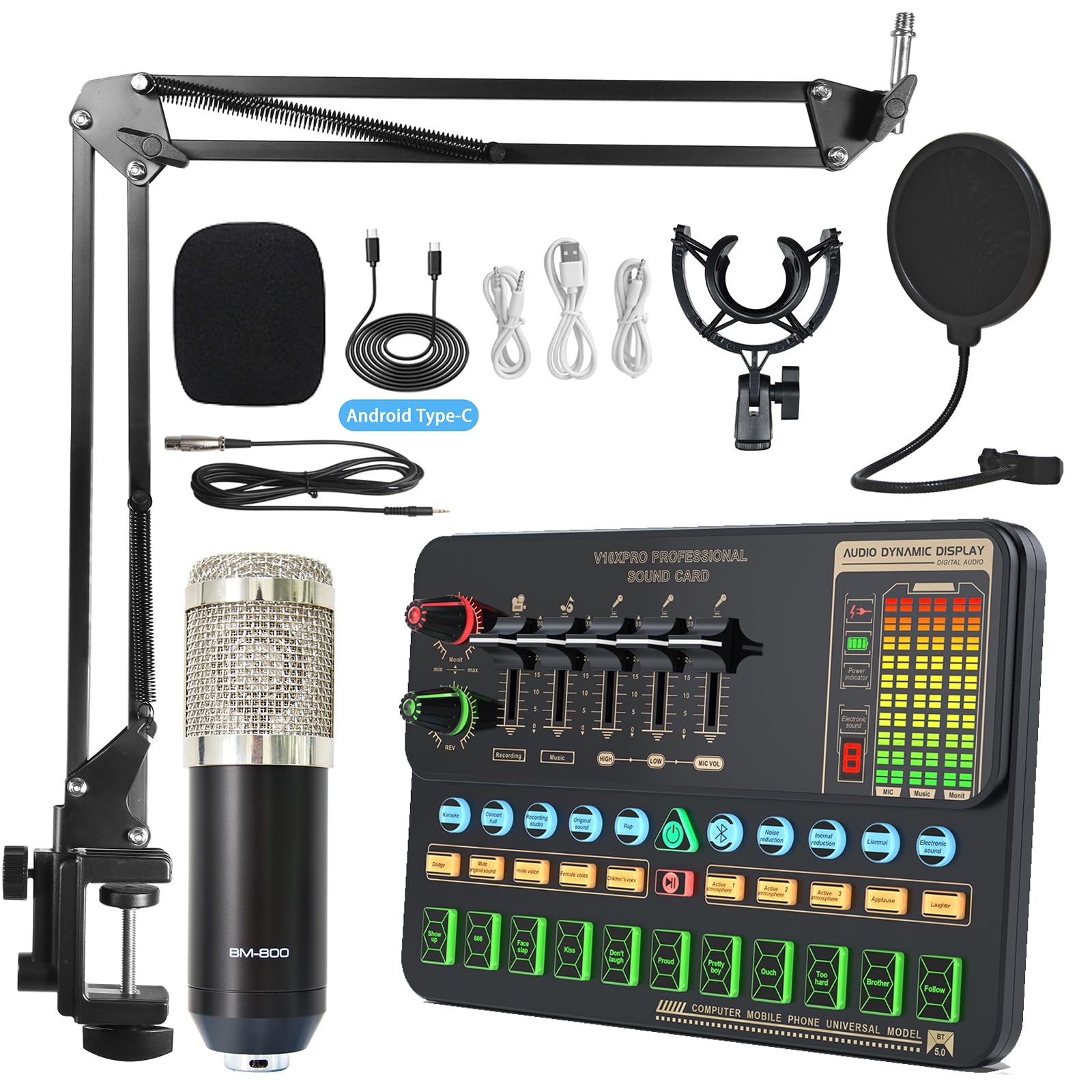 Amazon.co.jp: オーディオミキサー 生放送用 コンデンサー マイク付き