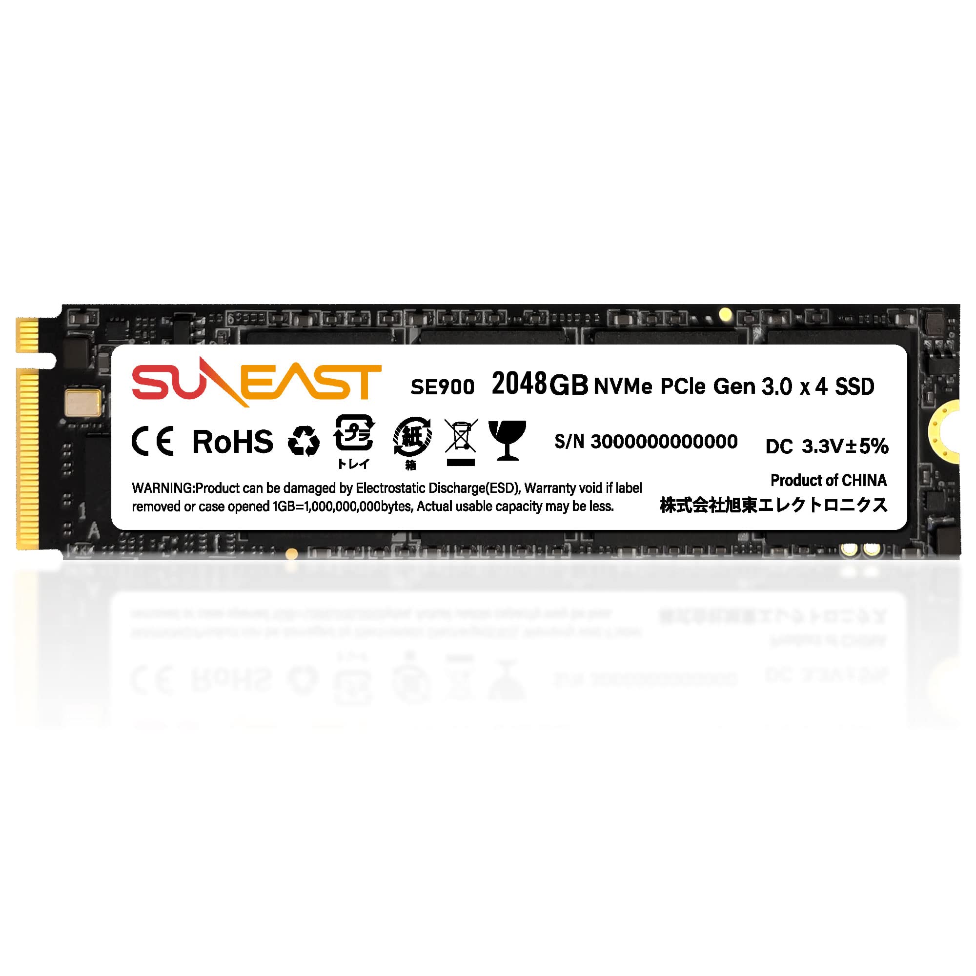 Amazon | SUNEAST 2TB NVMe SSD PCIe Gen 3.0 ×4 M.2 Type 2280 内蔵