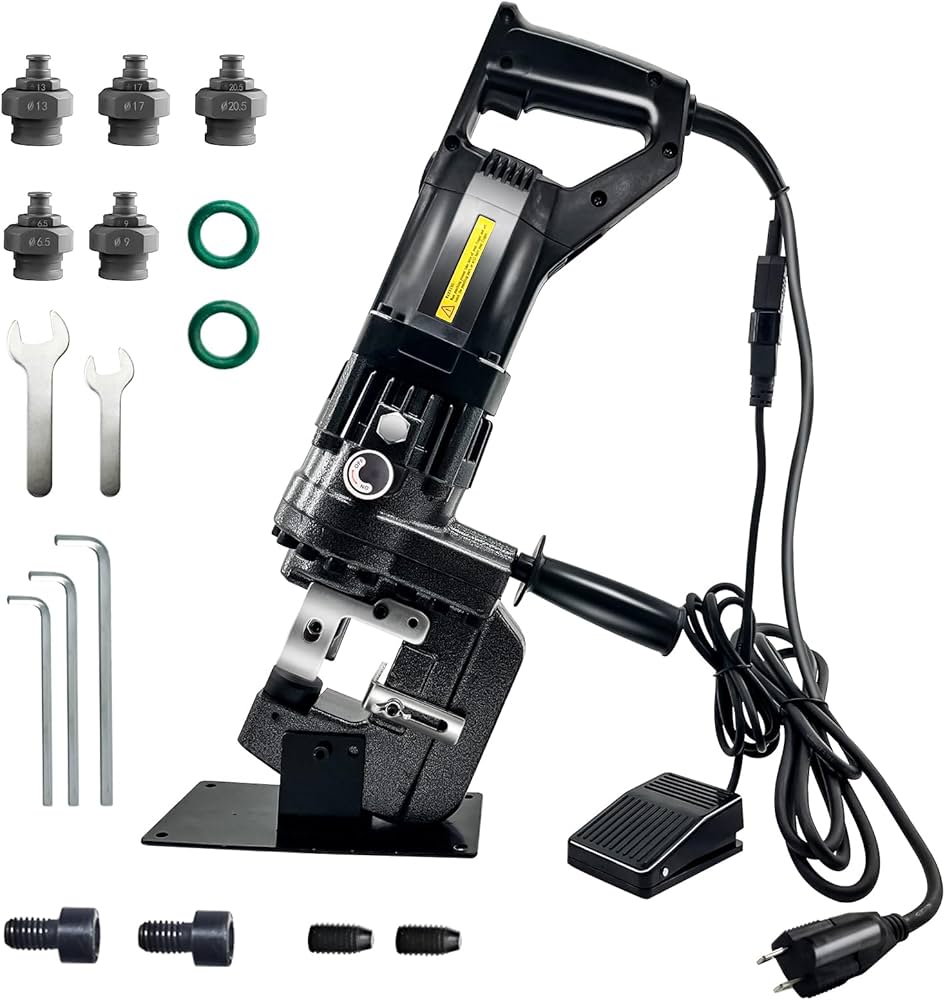 Amazon.co.jp: 電動油圧パンチャー 強力 10t パンチダイ5種付 φ4～20mm