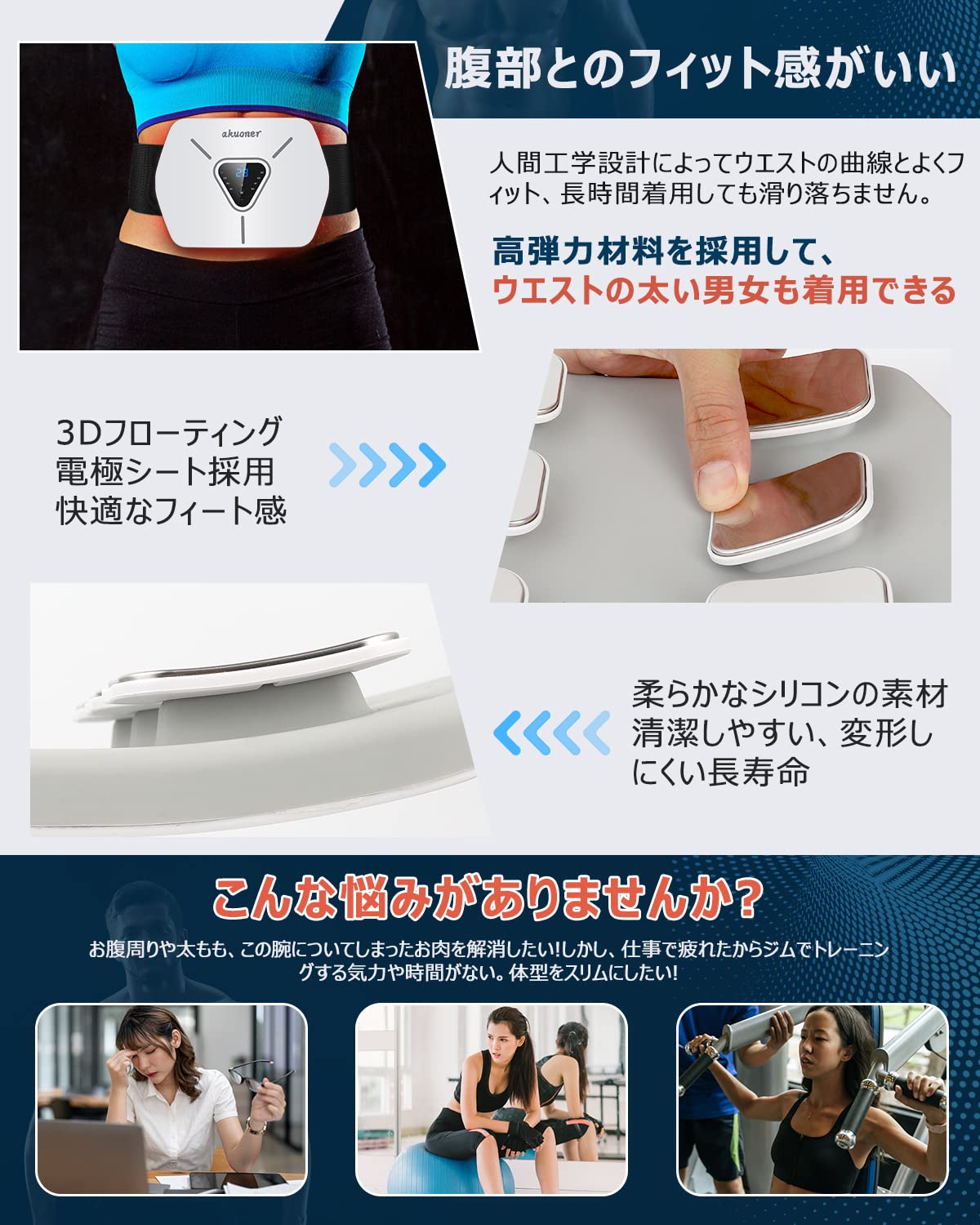 Amazon.co.jp: 【2026新登場】EMS腹筋ベルト ジェルシート不要 6腹筋
