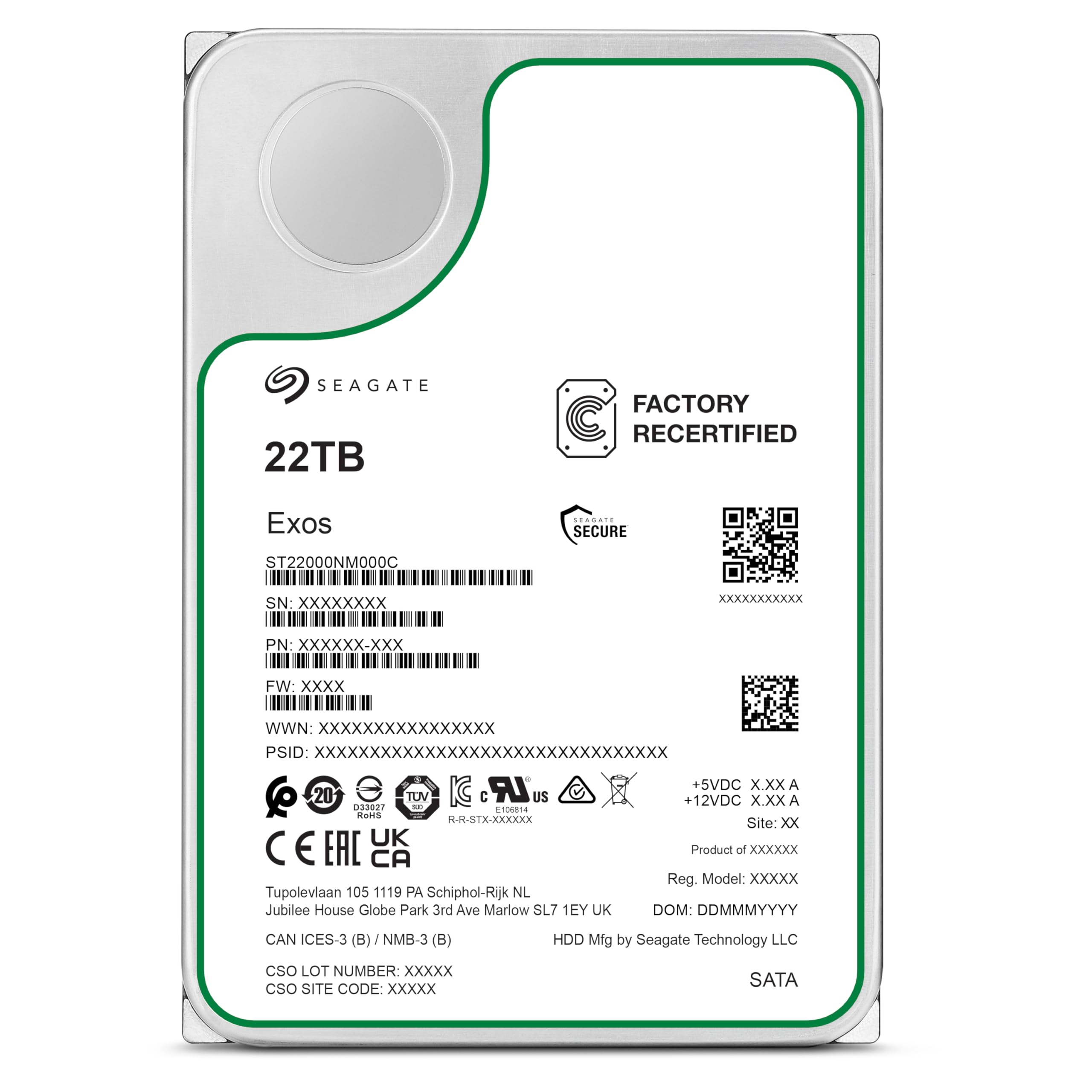 Amazon.com: Seagate Exos 22TB SATA HDD 6Gb/s 7200RPM 3.5-inch