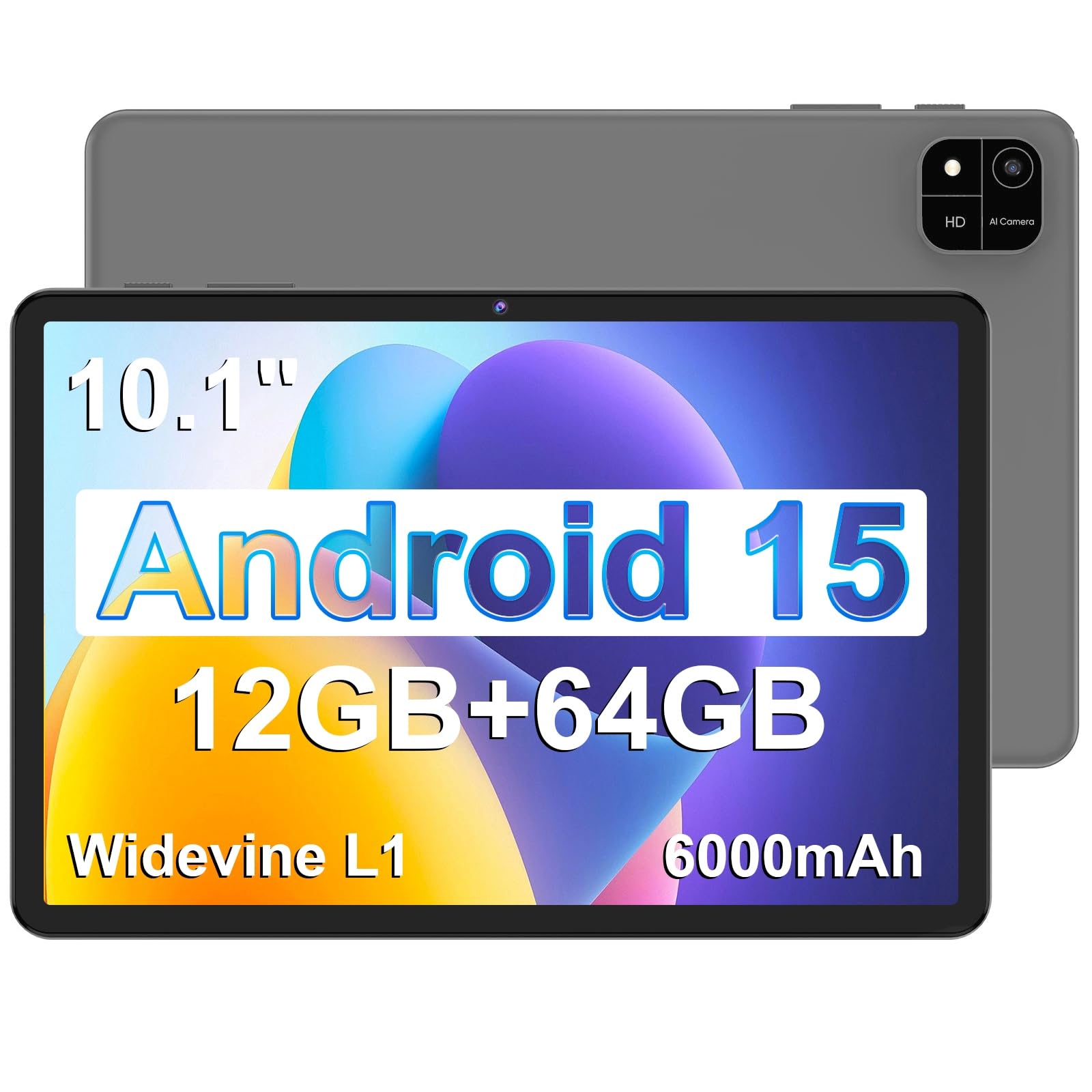 Amazon.com : COLORROOM-Android 15 Tablet 10.1 Inch, 12GB RAM+64GB