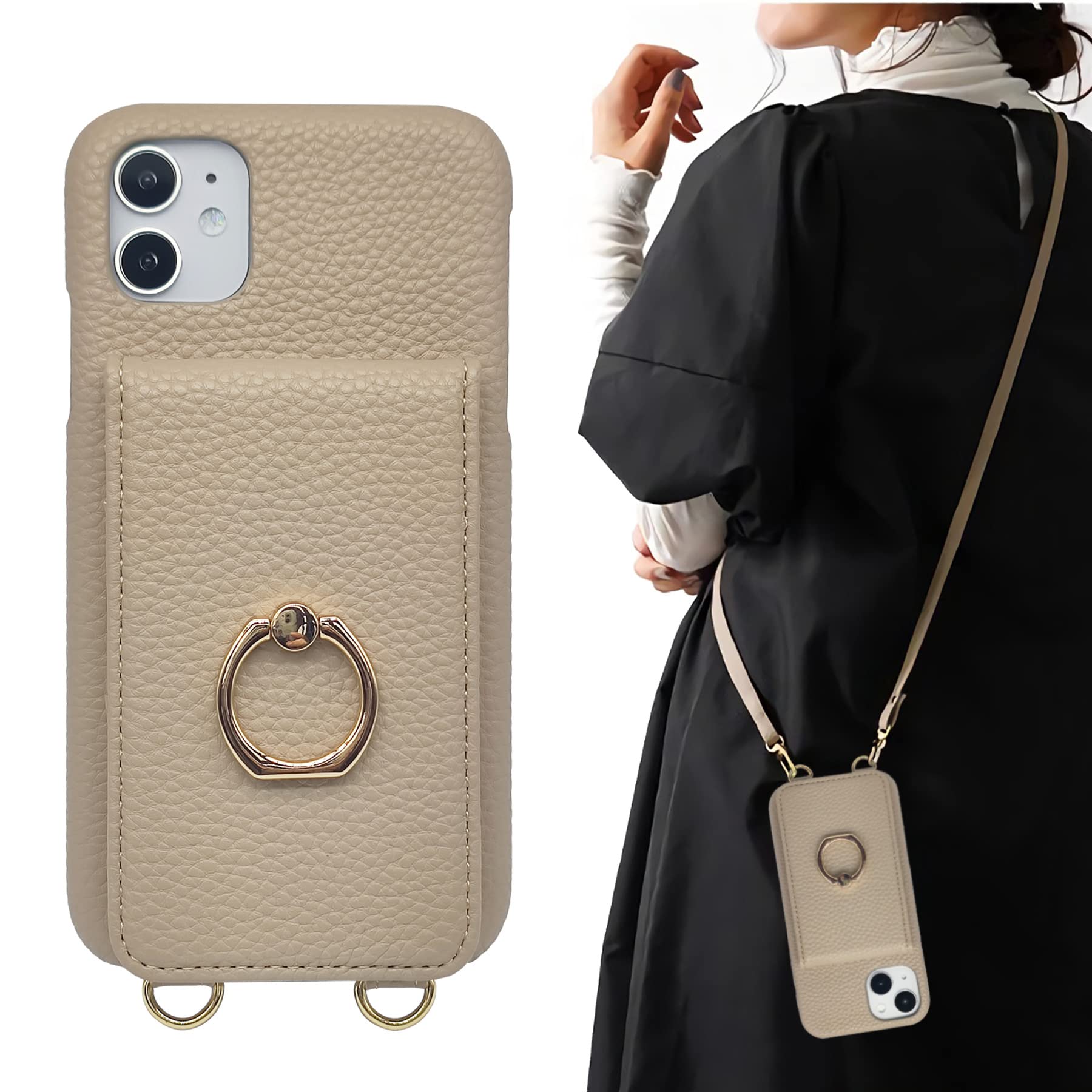 Amazon.co.jp: for iPhone11 用 ケース ショルダー カード収納 背面