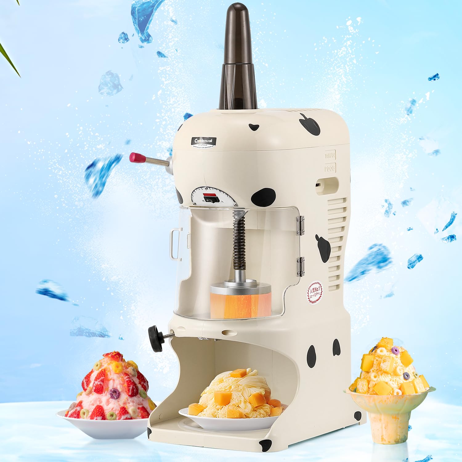 Amazon | CGOLDENWALL かき氷機 電動 ふわふわ 業務用 台湾風かき氷