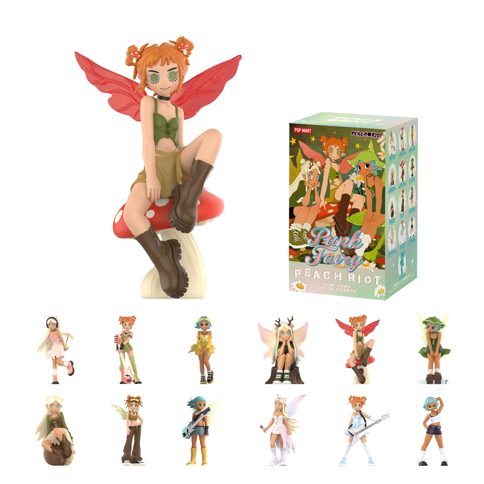 Amazon.com: POP MART Peach Riot Punk Fairy Series Figures, Peach