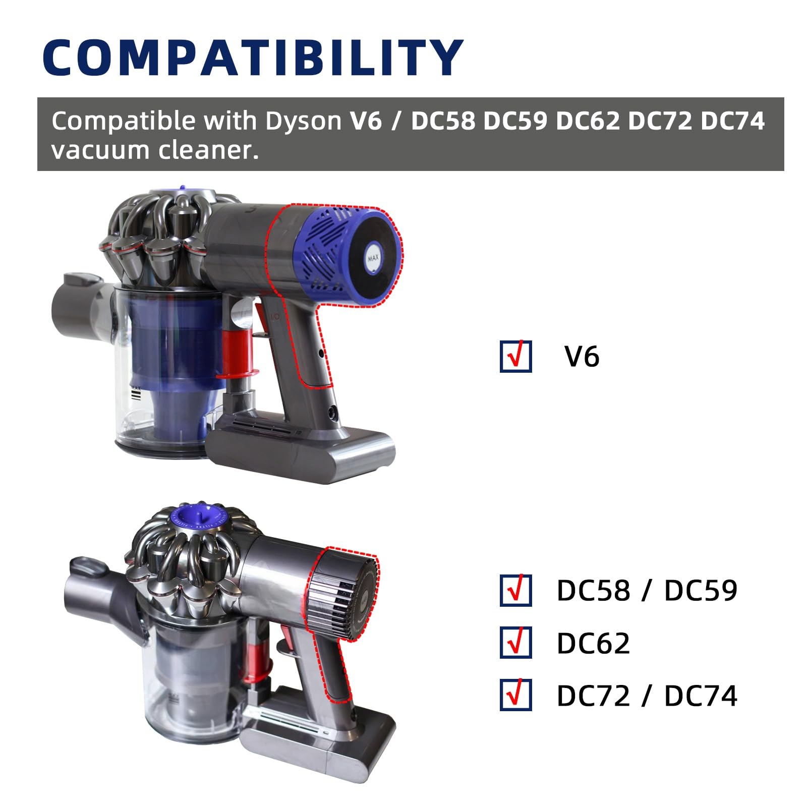 Amazon | ダイソン V6 DC58 DC59 DC62 DC72 DC74 Dyson 掃除機用