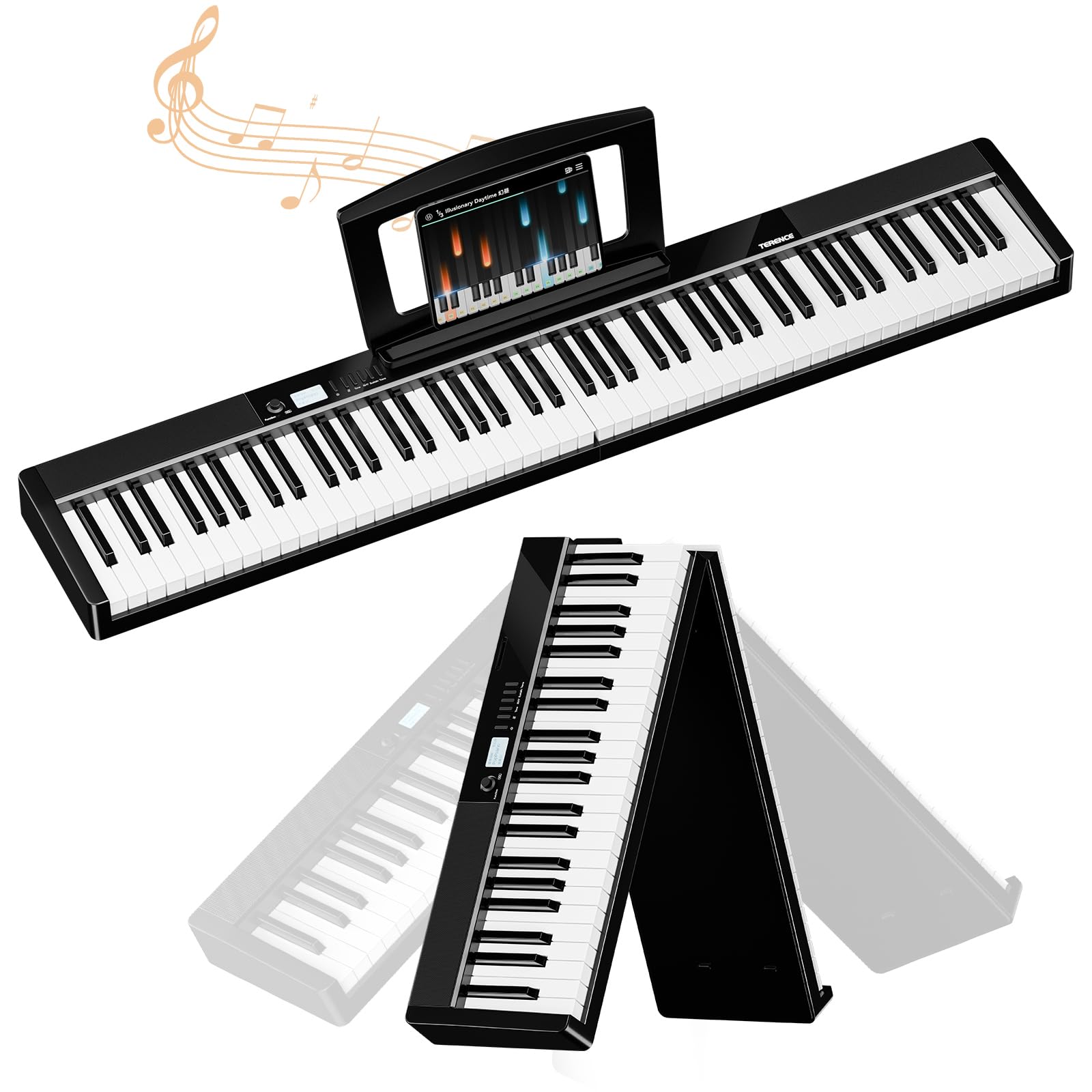 Amazon | TERENCE 電子ピアノ 88鍵盤 折りたたみ式 タッチレスポンス