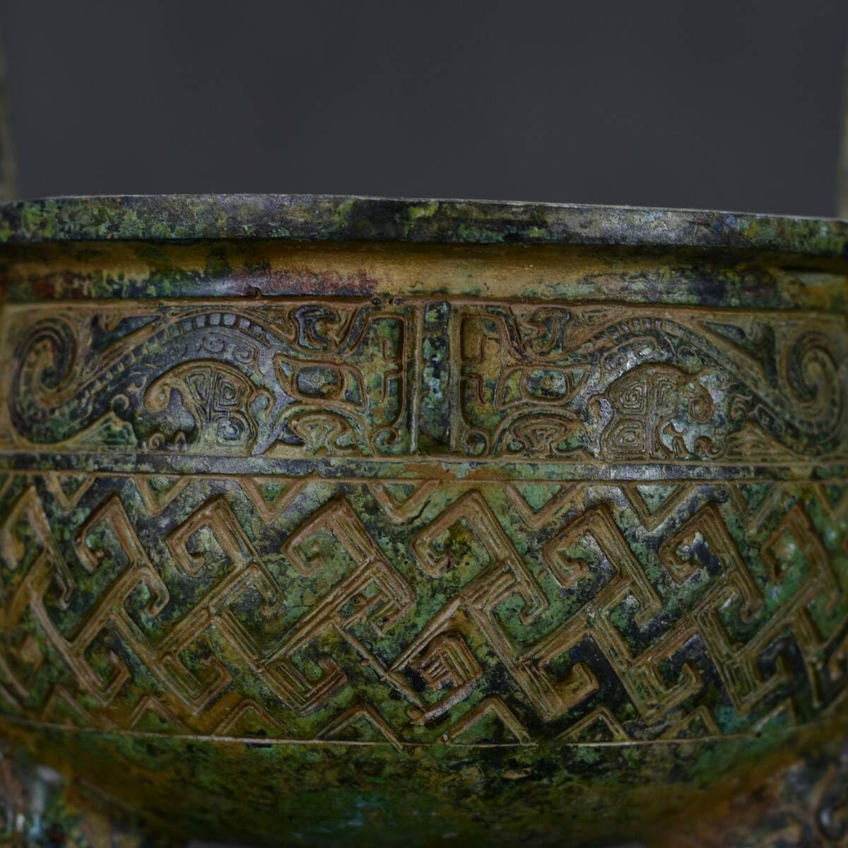 Amazon.co.jp: 蔵出古美術 中国古玩 戰國時期 古銅製 青銅器 銘文三足