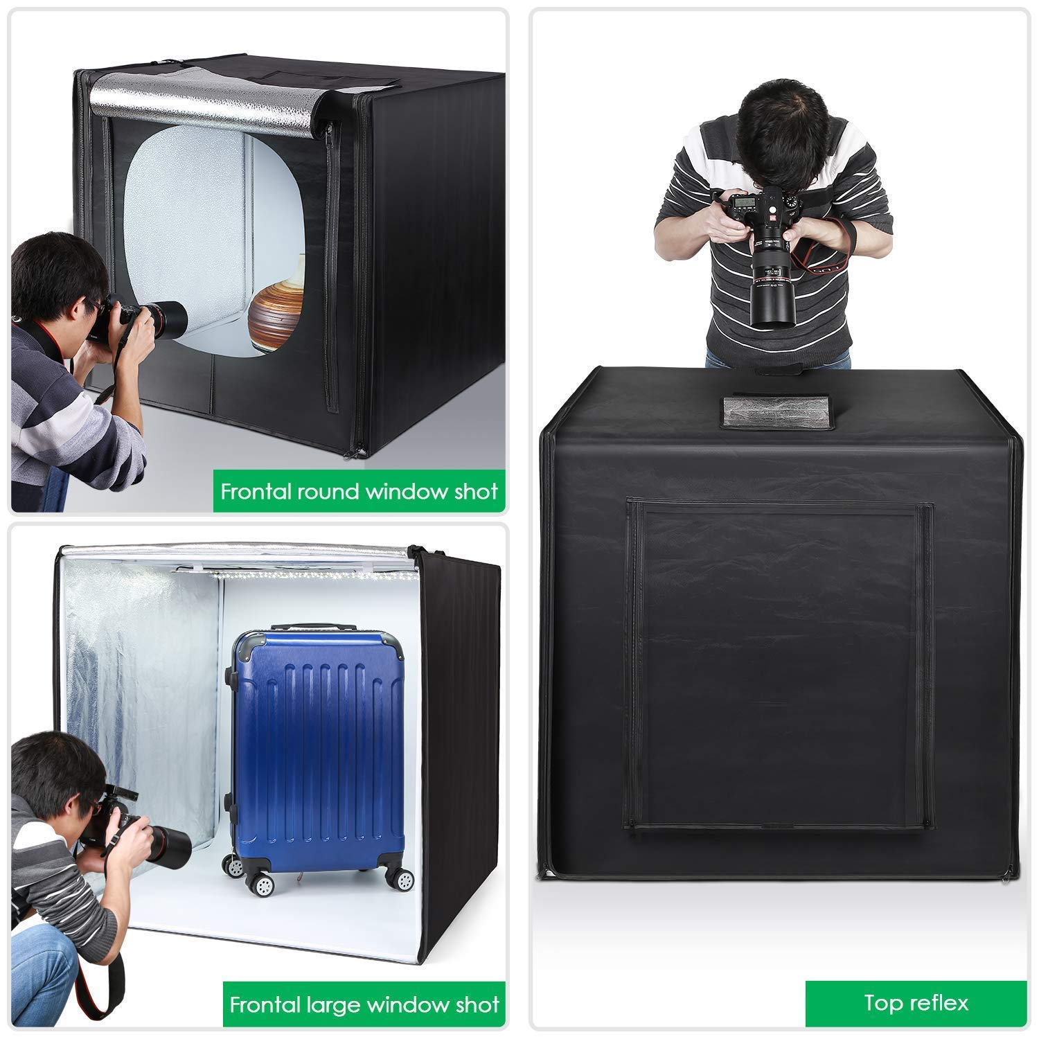 Amazon | Konseen 撮影ボックス 大型 100x100x100cm 撮影キット 光度