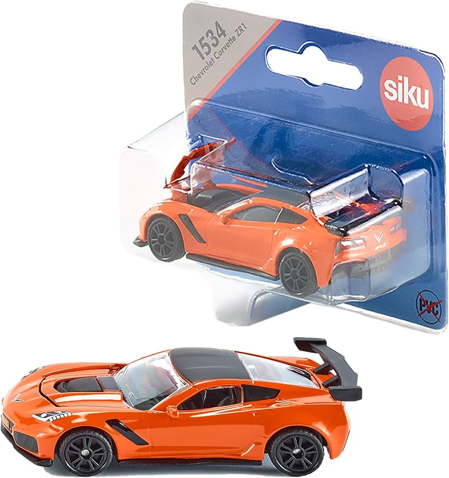 Amazon.com: Siku 1534, Chevrolet Corvette ZR1, Orange/Black