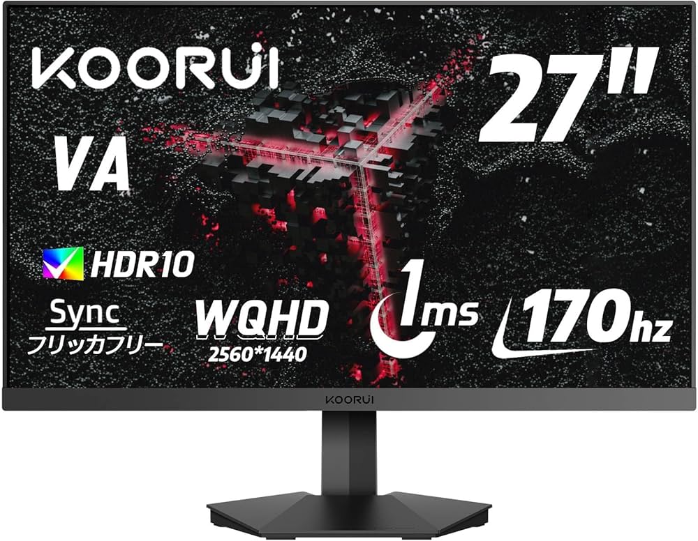 Amazon.co.jp: KOORUI ゲーミングモニター 27インチモニター フルHD VA